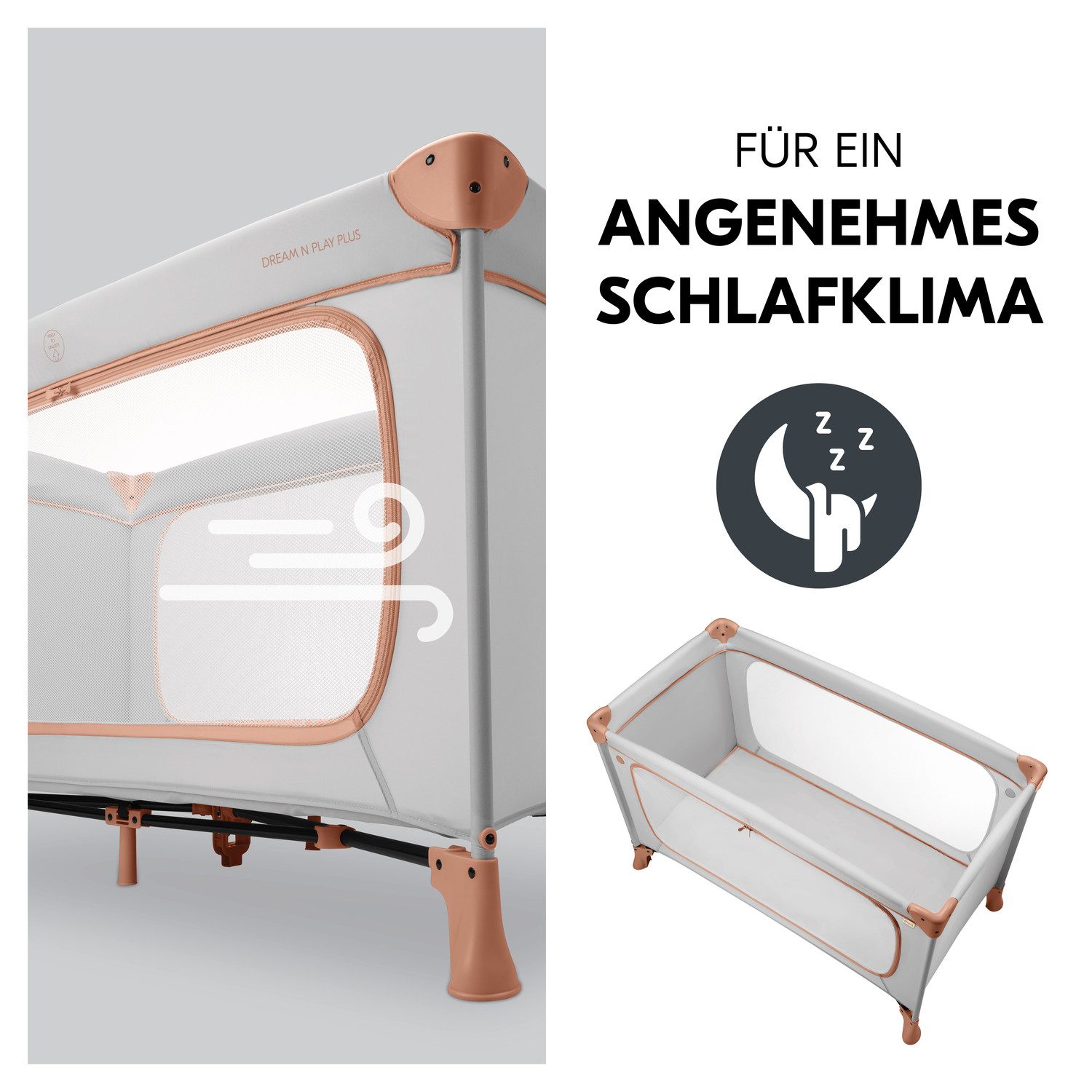 Hauck Baby-campingbed Dream N Play Plus, Dusty Cork