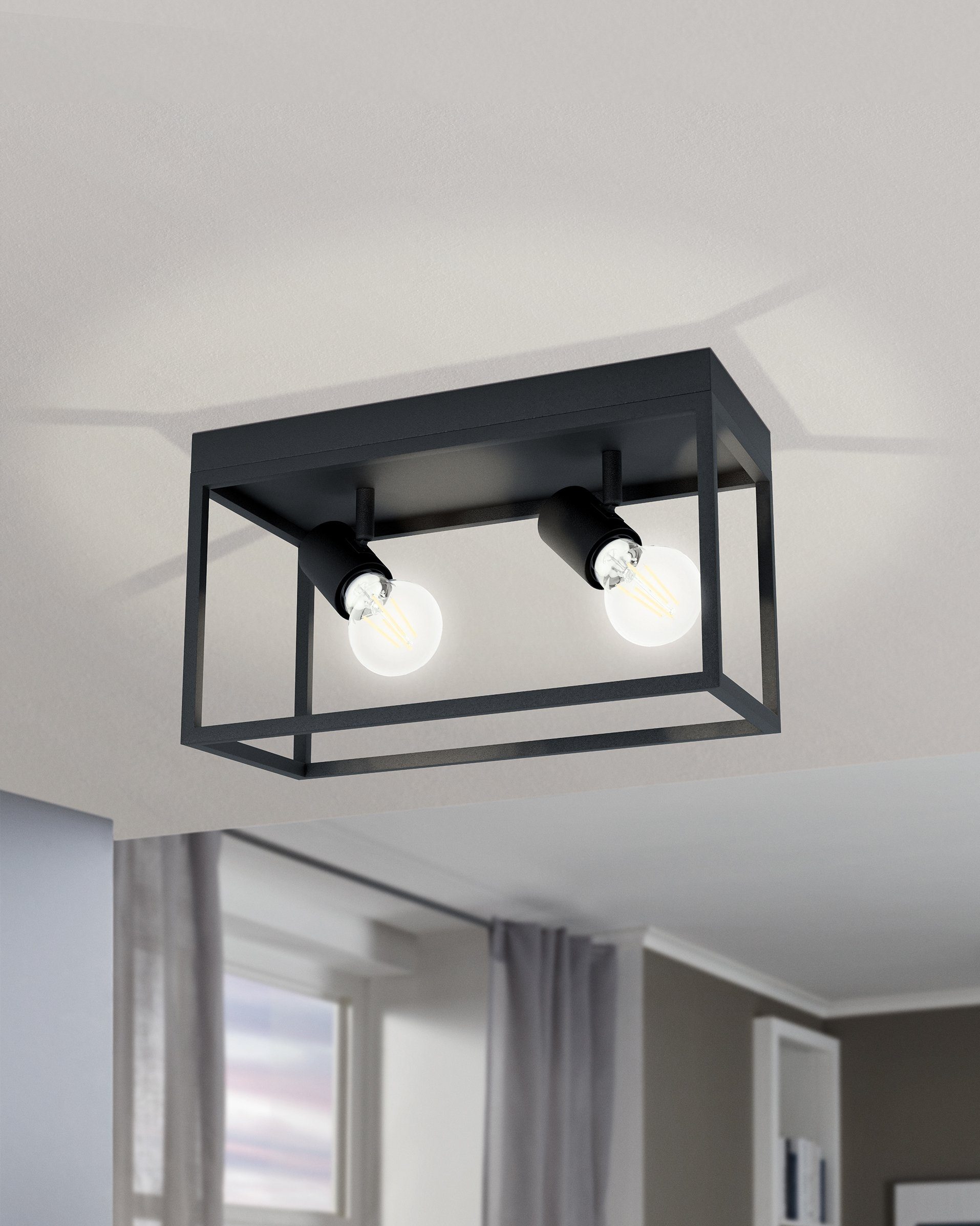 EGLO Plafondlamp SILENTINA Plafondlamp, Industrial, Lamp voor de woonkamer, keukenlamp, Vloerlamp (1 stuk)