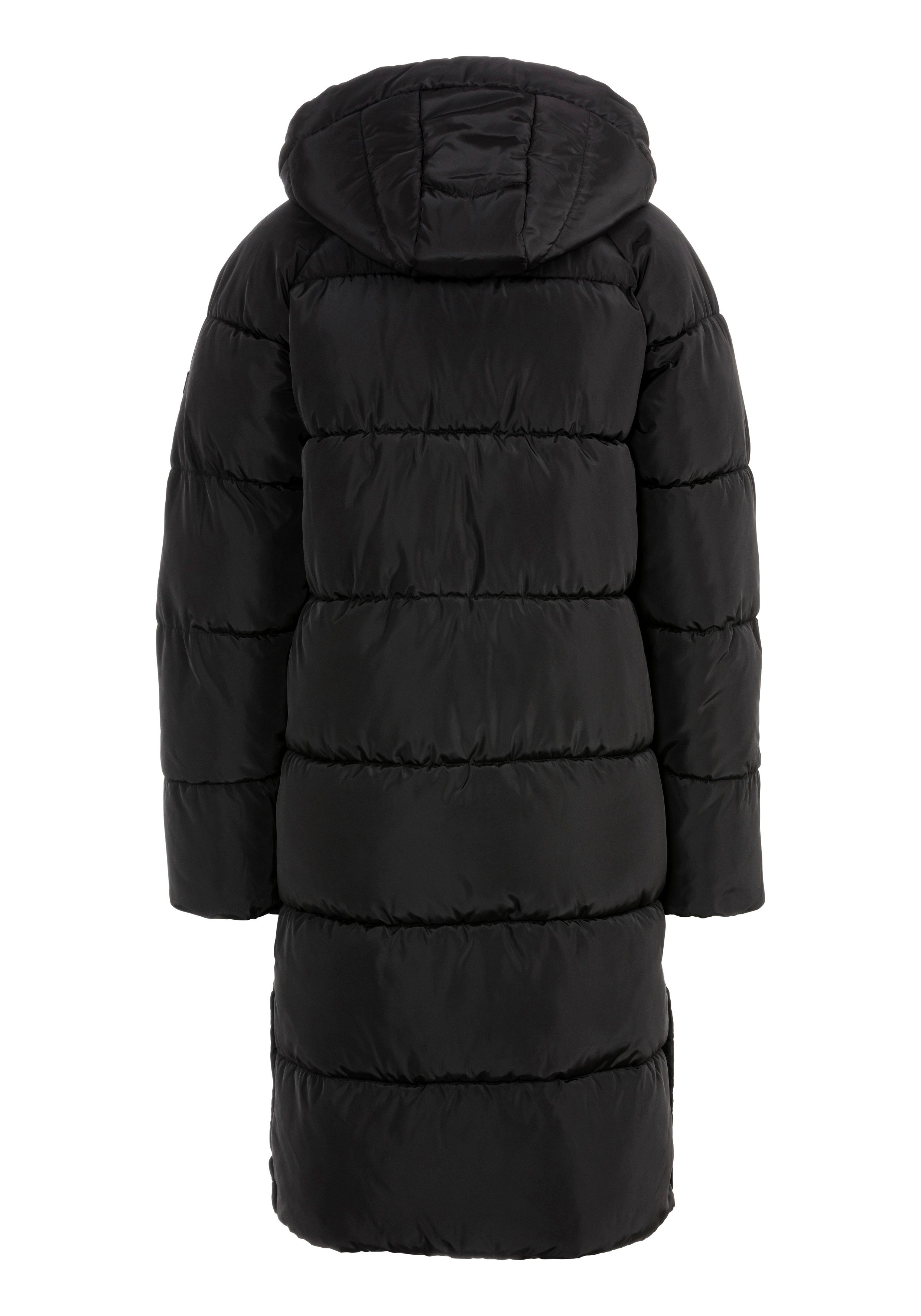 Only Gewatteerde jas ONLAMAND LONG PUFFER COAT CS OTW met capuchon en praktische 2-weg rits