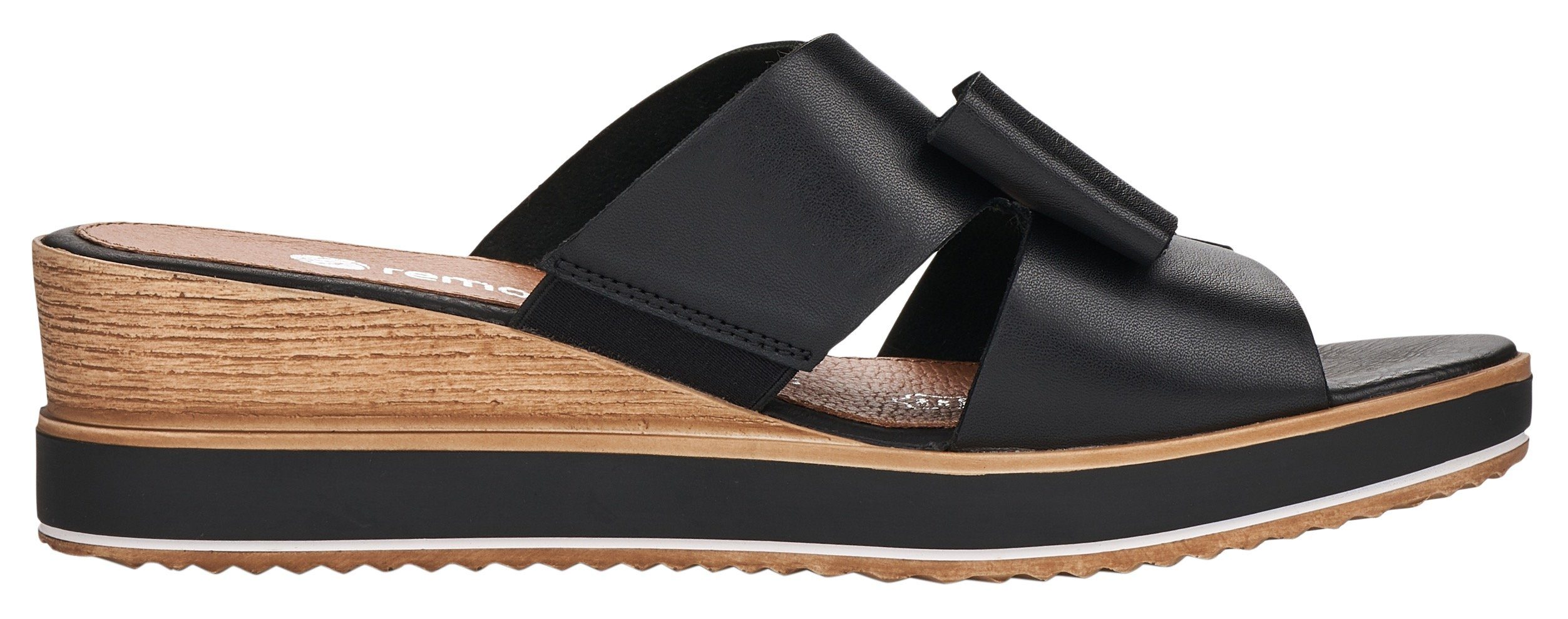 Remonte Slippers , sleehak, zomerschoen met mooie sierstrik