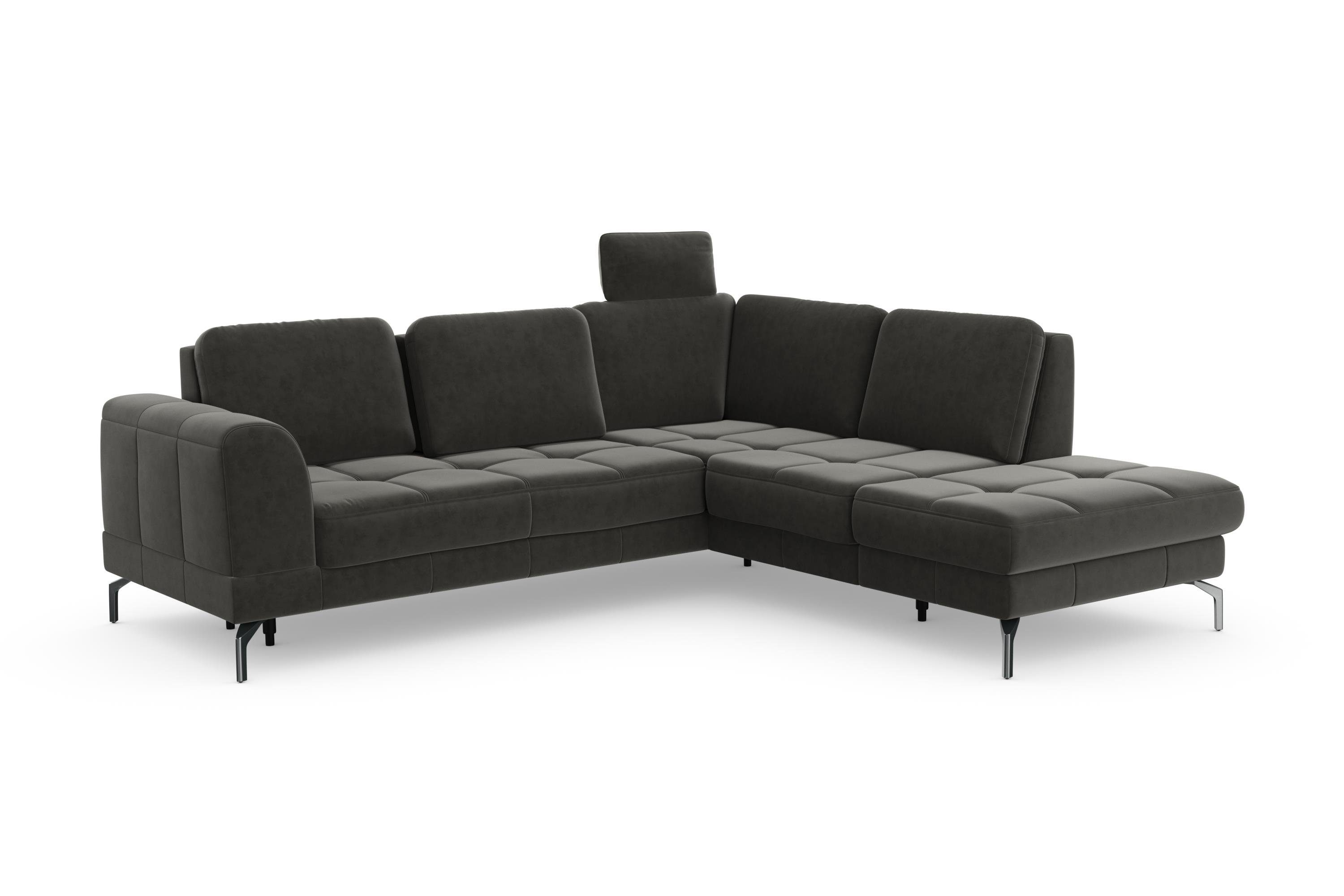 sit&more Hoekbank Bendigo L-vorm inclusief zitdiepteverstelling, bodemvrijheid 15 cm, in 2 pootkleuren