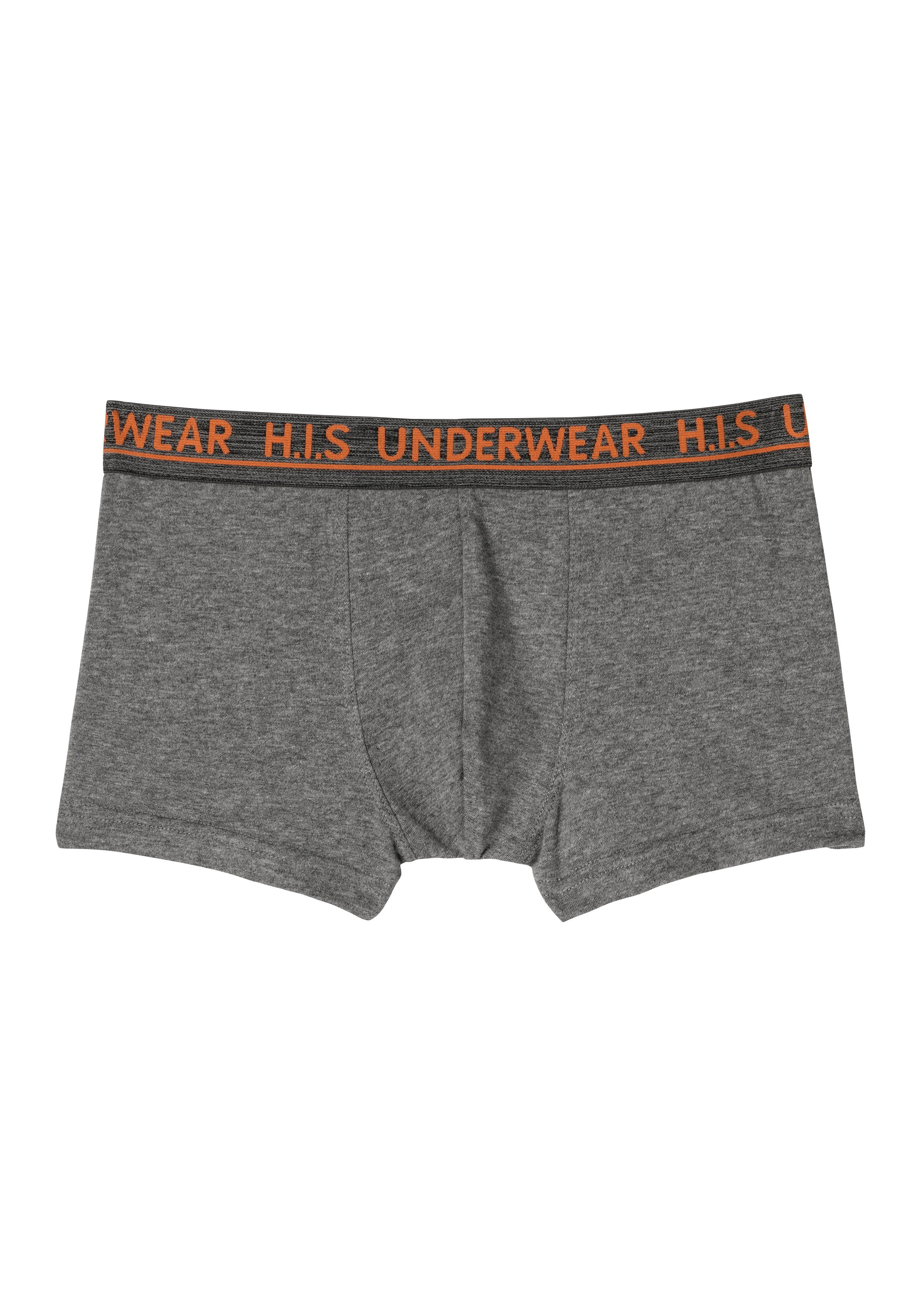 H.I.S Boxershort voor jongens met gemêleerde logo weefband (set 4 stuks)