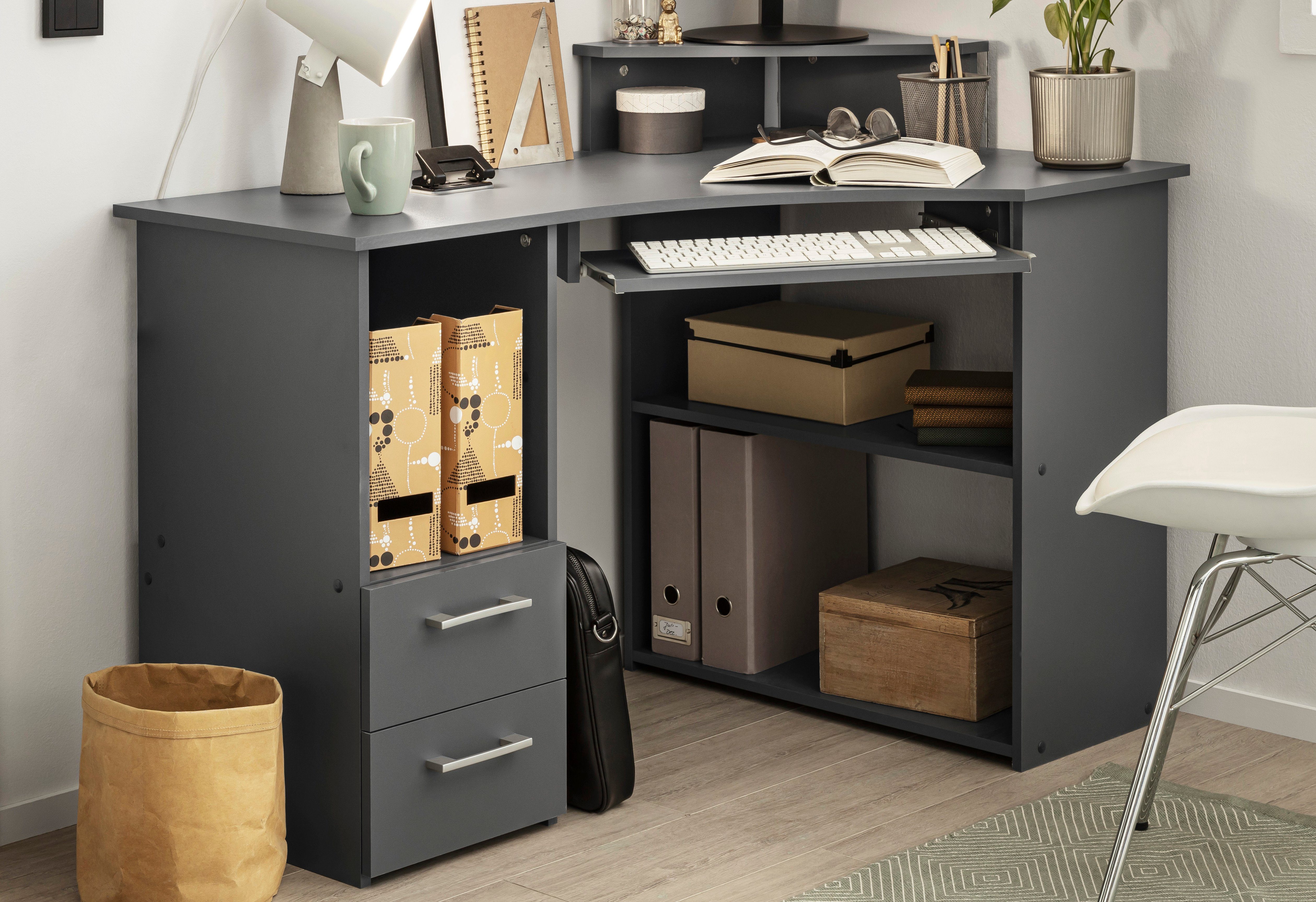 VOGL Möbelfabrik Bureau Sam Breedte 137 cm, met uittrekplank voor het toetsenbord en towervak