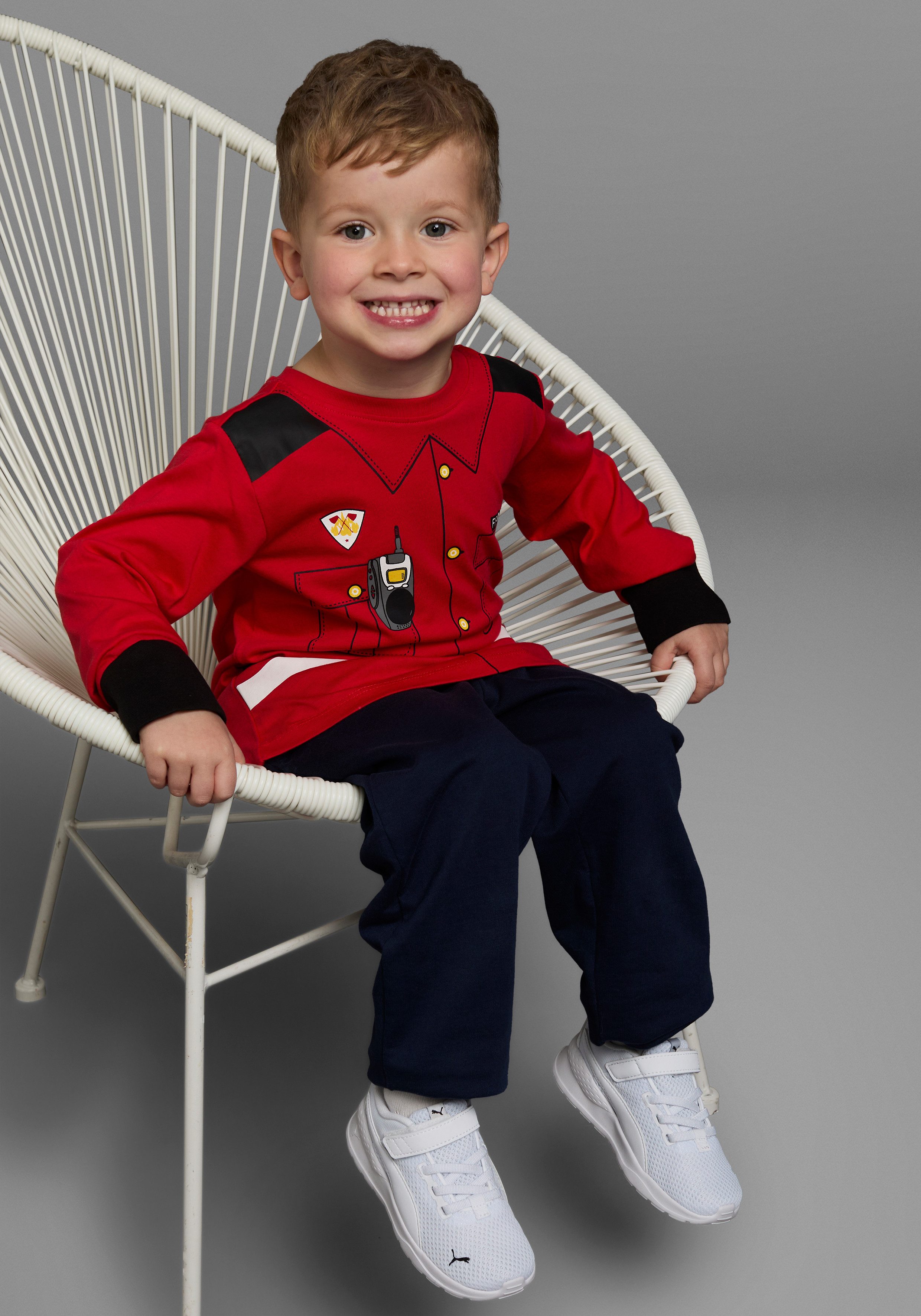 KIDSWORLD Shirt met lange mouwen Brandweer Lange mouwen, basic pasvorm, bedrukt, ronde hals