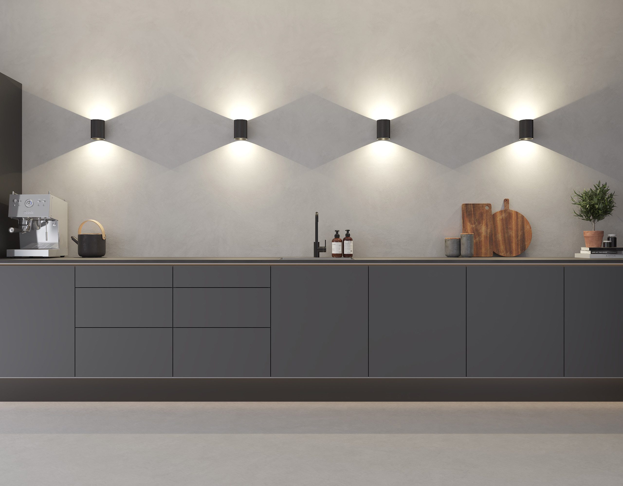 Loevschall Wandlamp Sekvens, moderne wandlamp, op-/aflicht, Deens ontwerp (1 stuk)