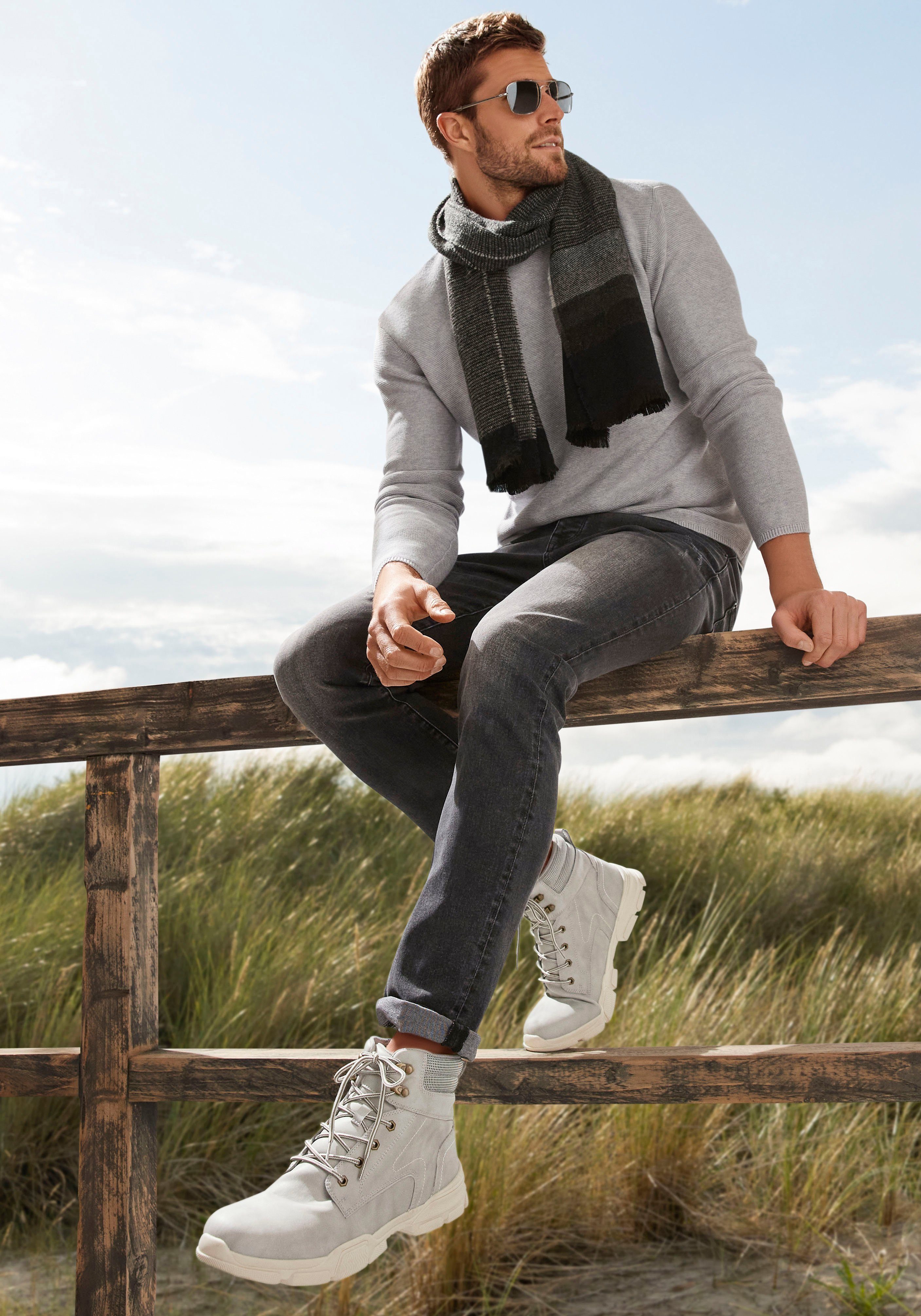 AUTHENTIC LE JOGGER Hoge veterschoenen Veterlaarsjes, wandelschoenen, outdoorlaarzen met profielzool VEGAN