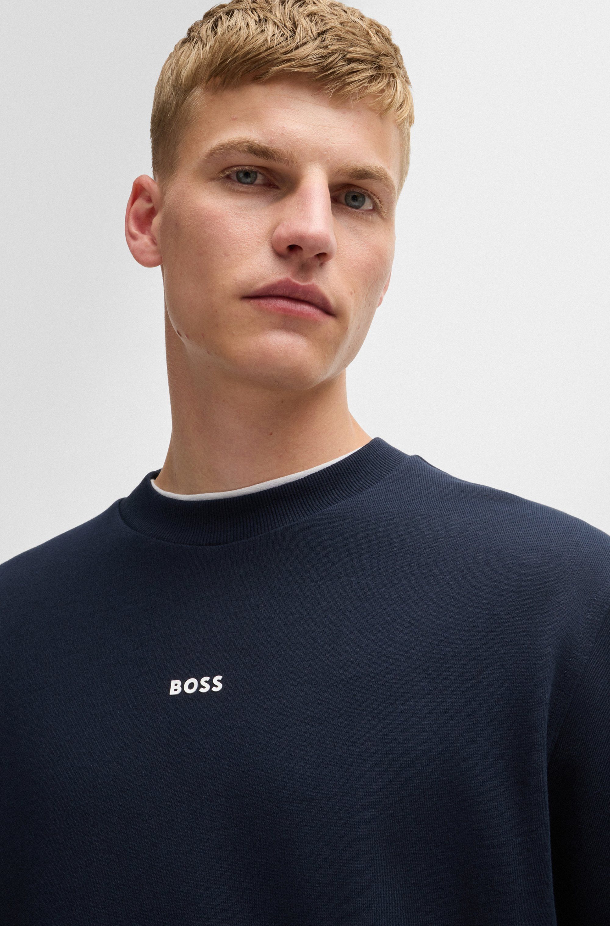 Boss Orange Sweatshirt WeSmallcrew met logo op borsthoogte