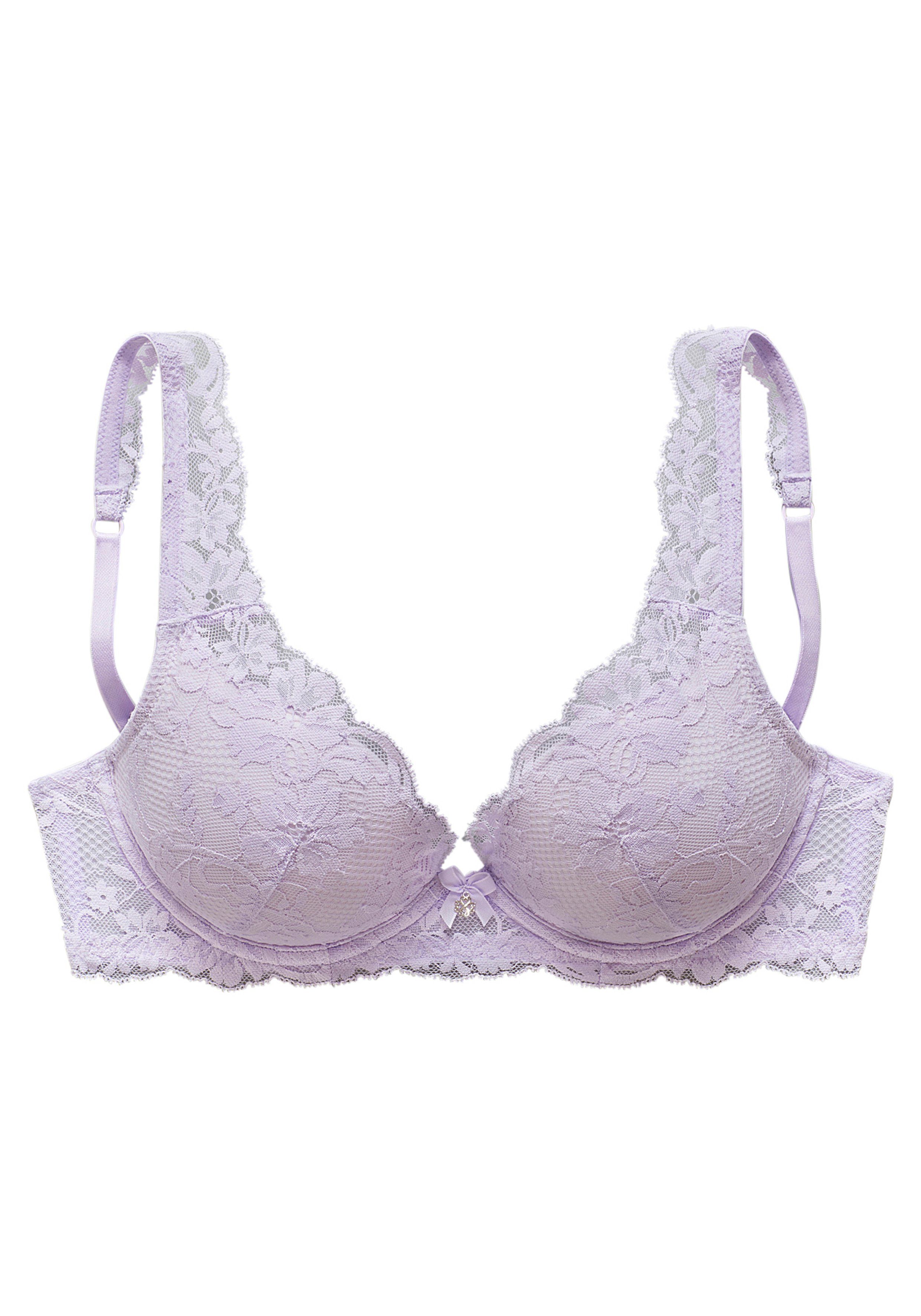 Lascana Push-up-bh rondom van prachtige, gebloemde kant, dessous
