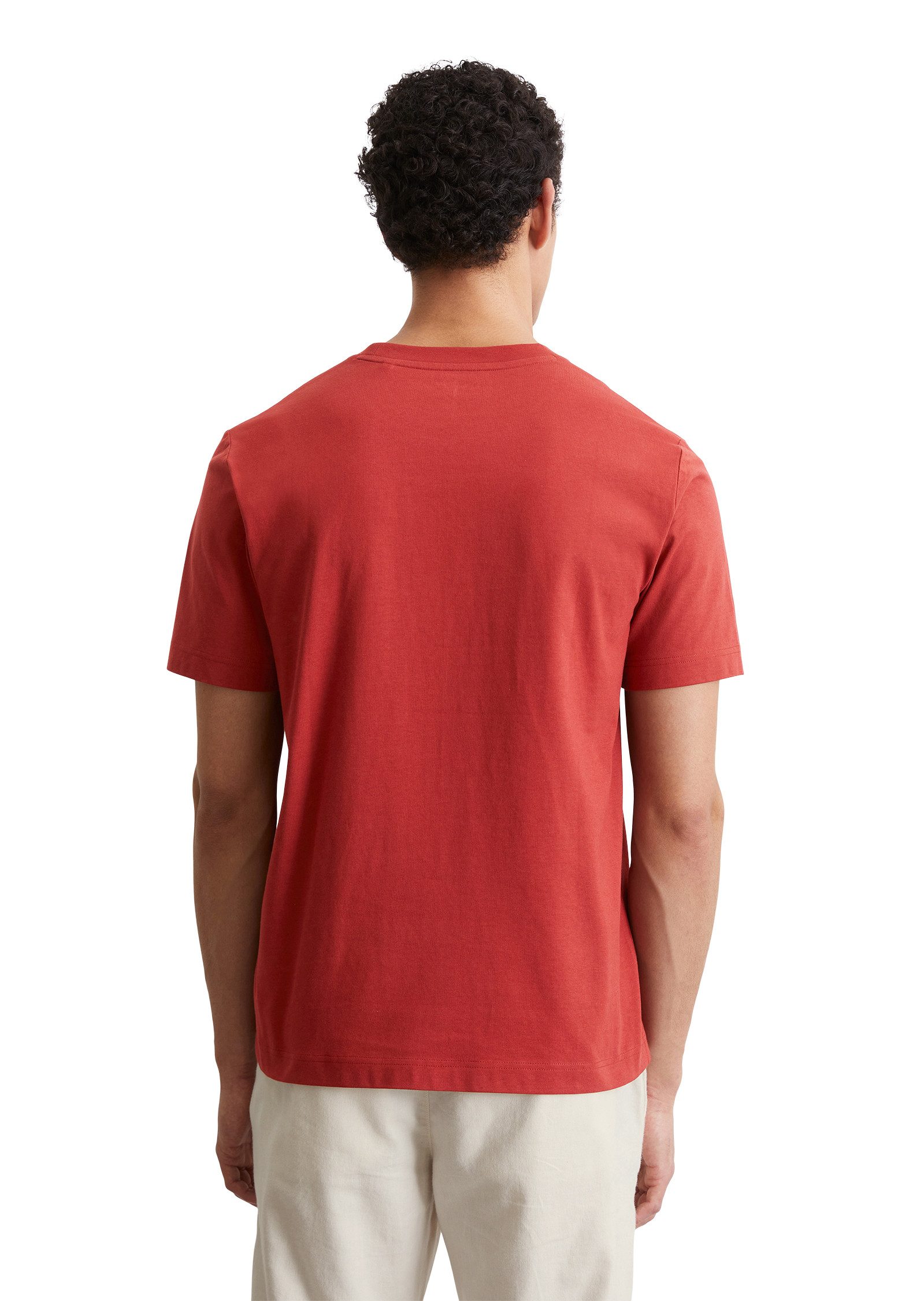 Marc O'Polo T-shirt een klein, bescheiden logo in contrastkleur siert de borst