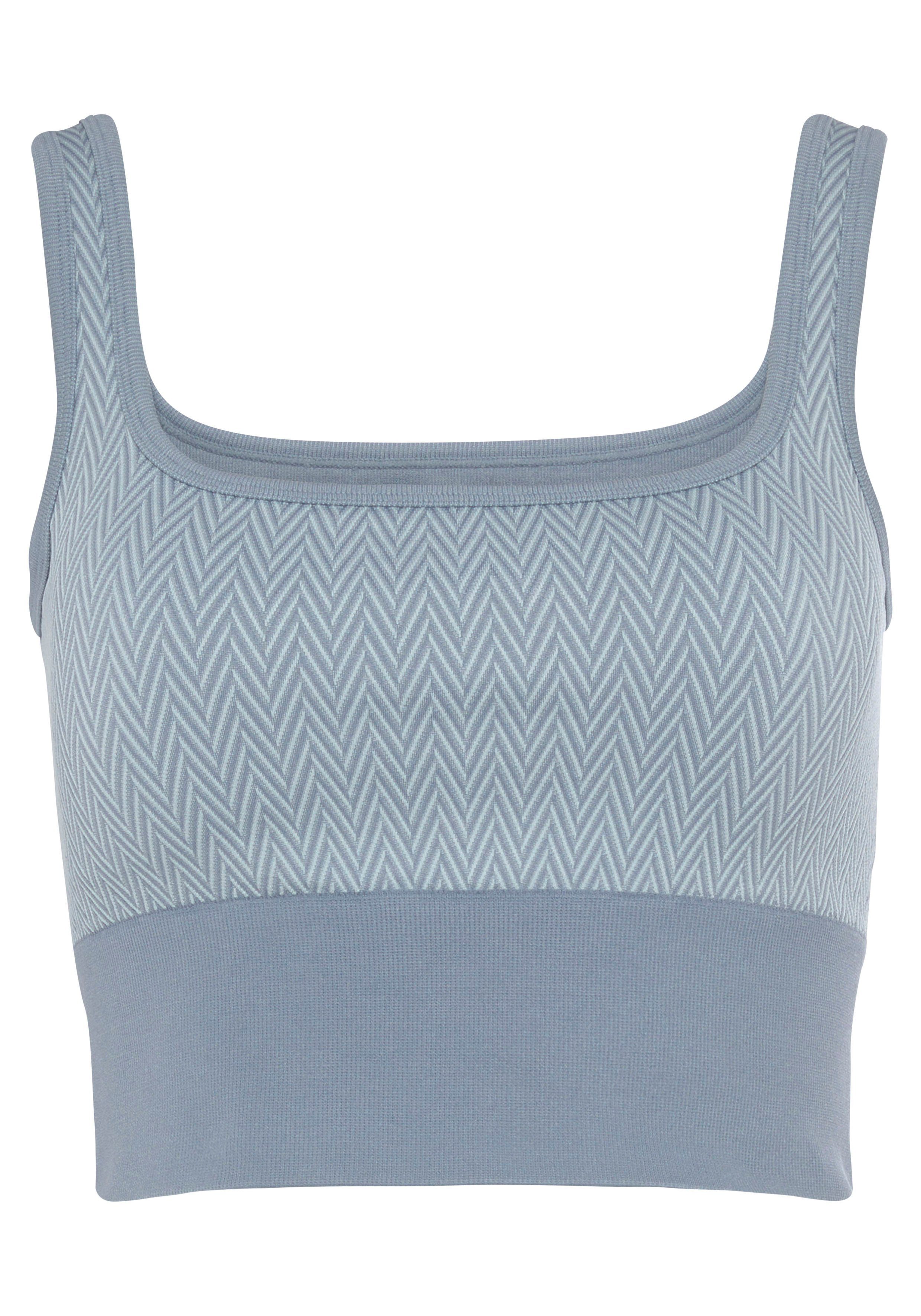 vivance active Crop-top -Sporttop met brede boord en jacquardpatroon