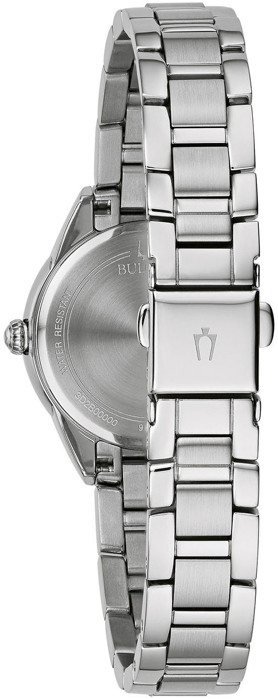 Bulova Kwartshorloge Polshorloge, dameshorloge, roestvrijstalen armband, met diamanten