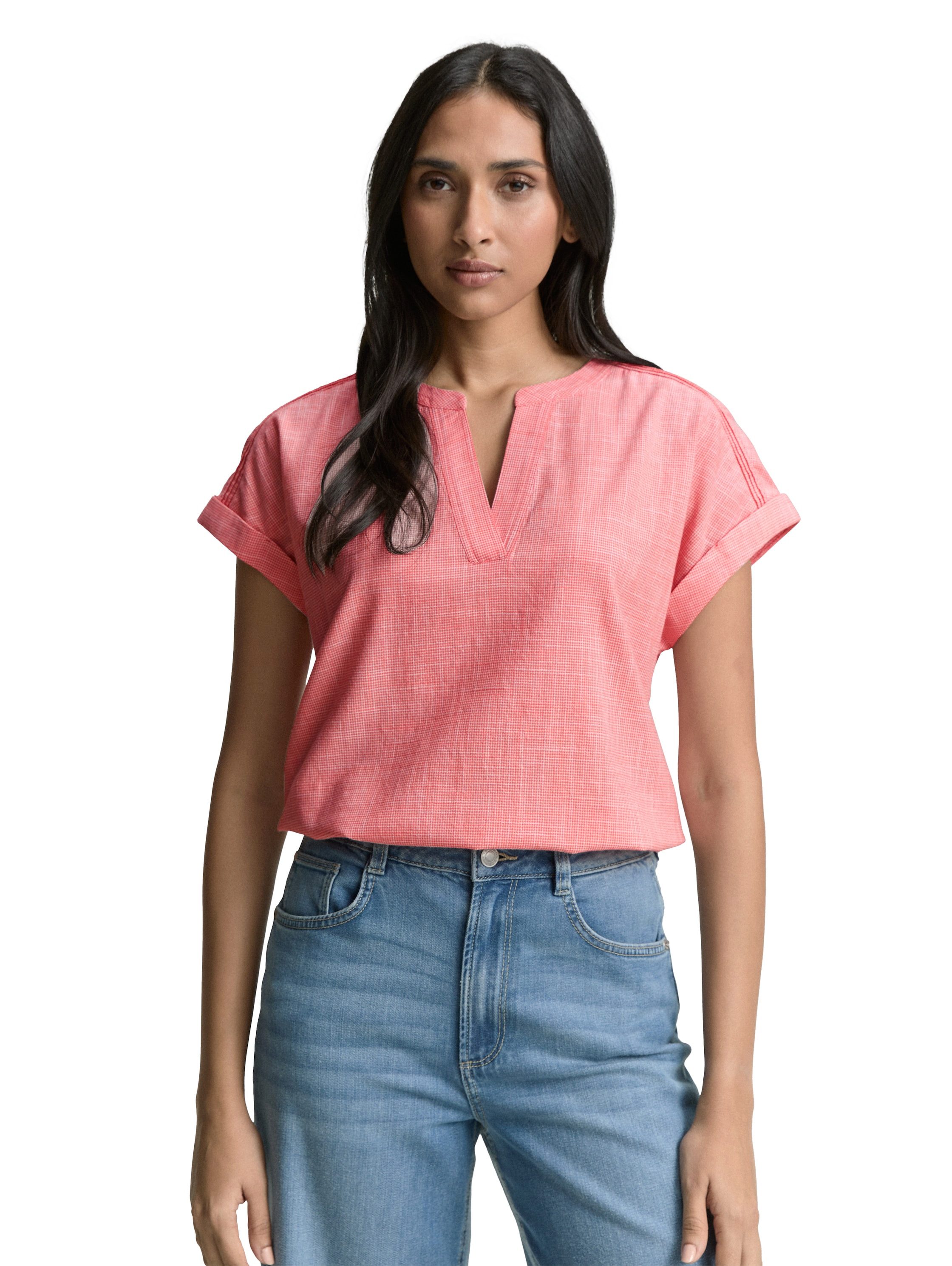 Tom Tailor Blouse met korte mouwen in tuniekstijl dames blouses maat 34 roze