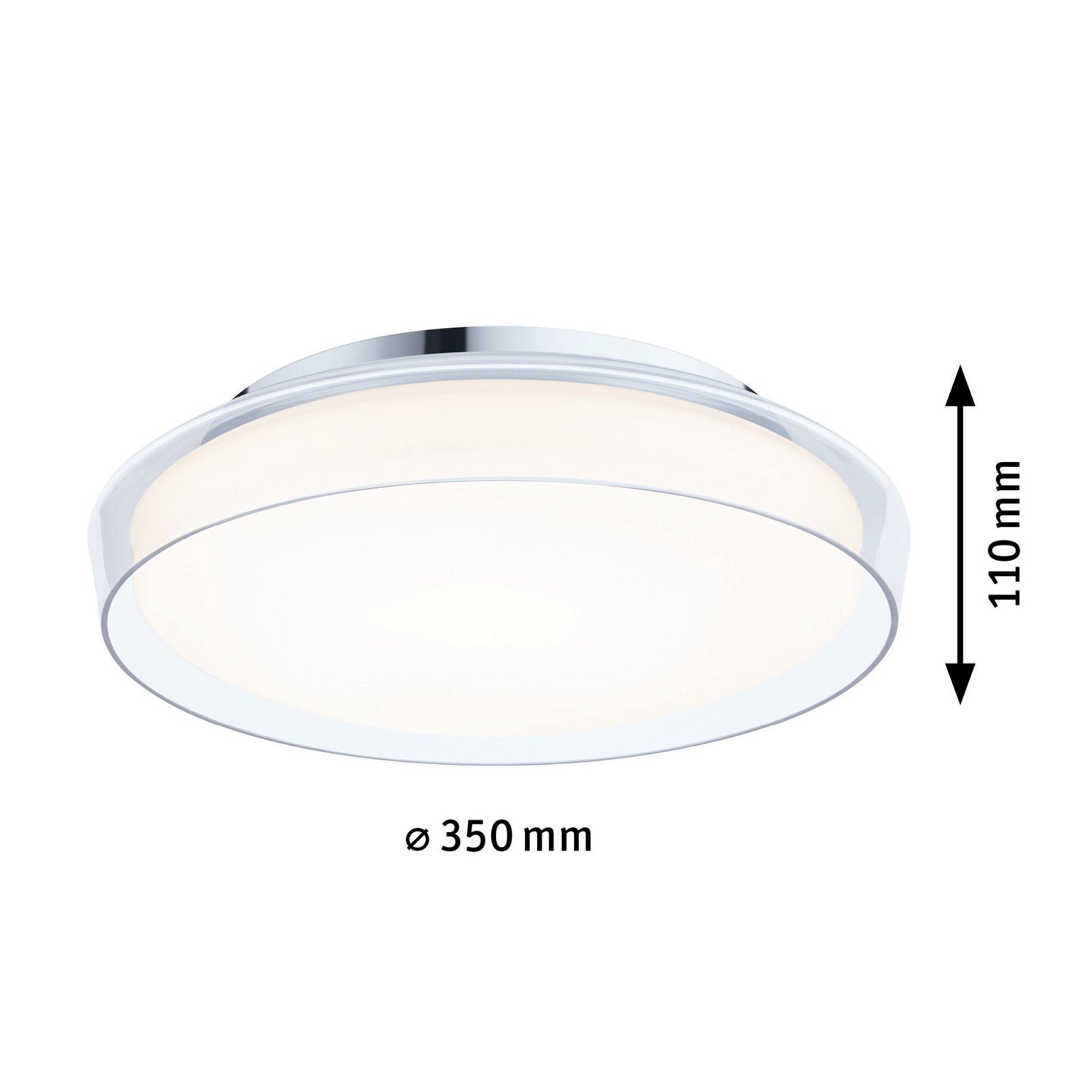 Paulmann Led-plafondlamp Selection Bathroom Luena IP44 16,5W 3000K Chroom 230V Glas/Metaal