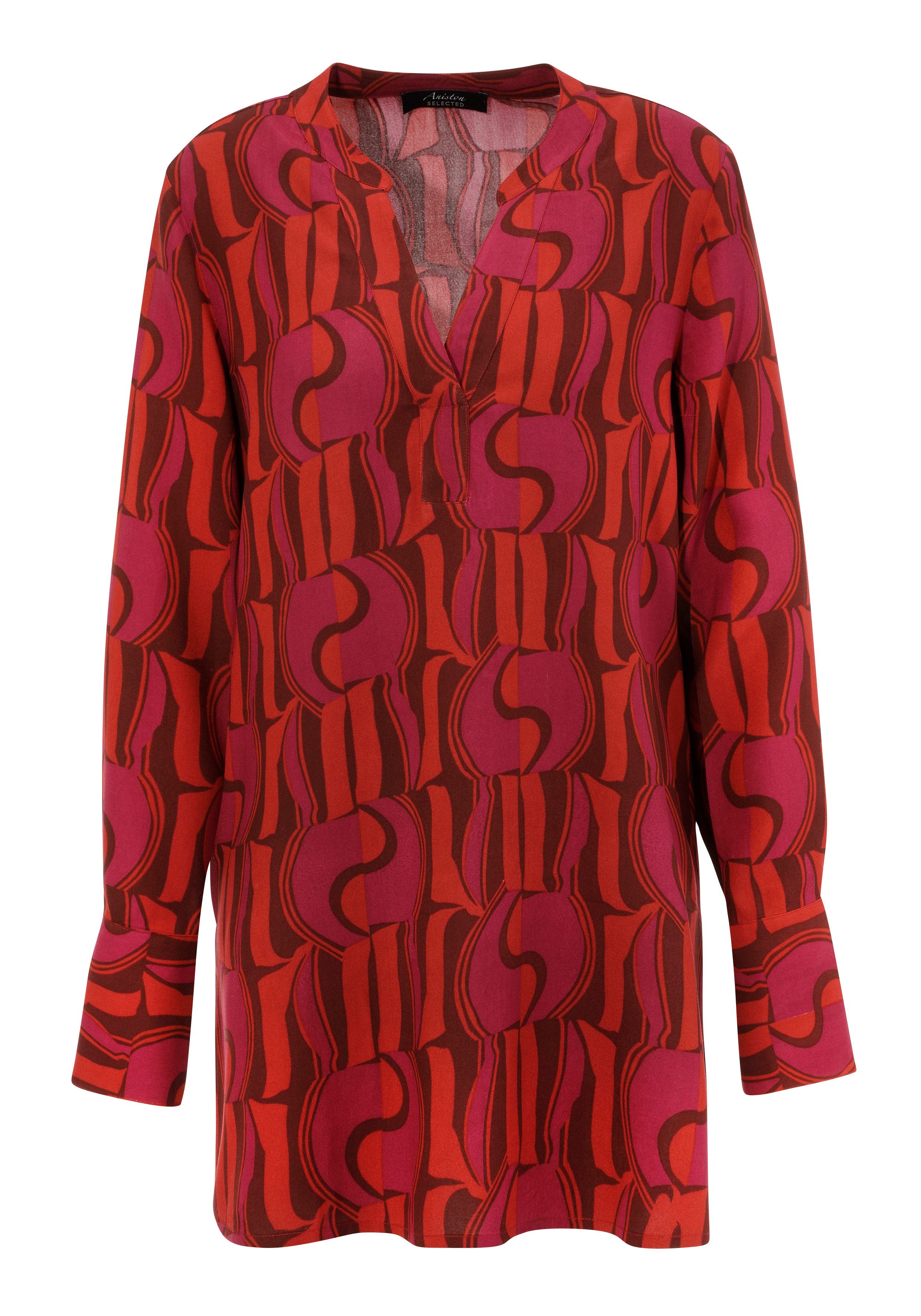 Aniston SELECTED Lange blouse met asymmetrische zoom en extra lange manchetten