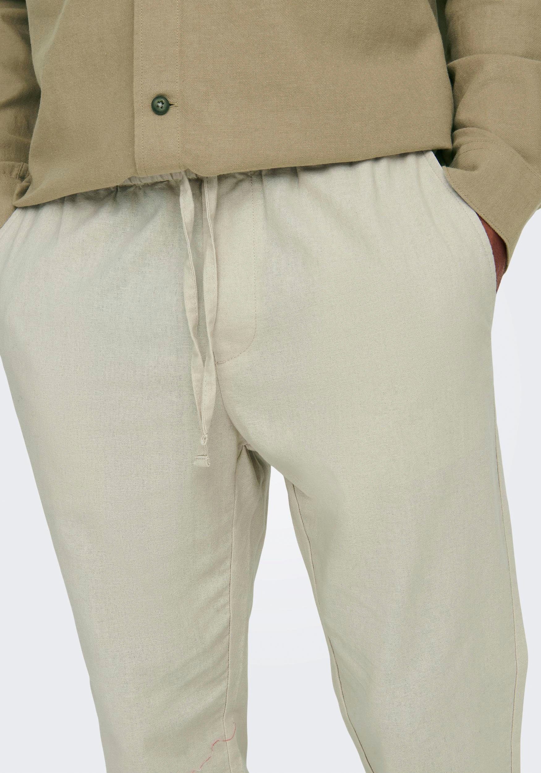 ONLY & SONS Stoffen broek ONSLINUS CROP 0007 COT LIN PNT NOOS