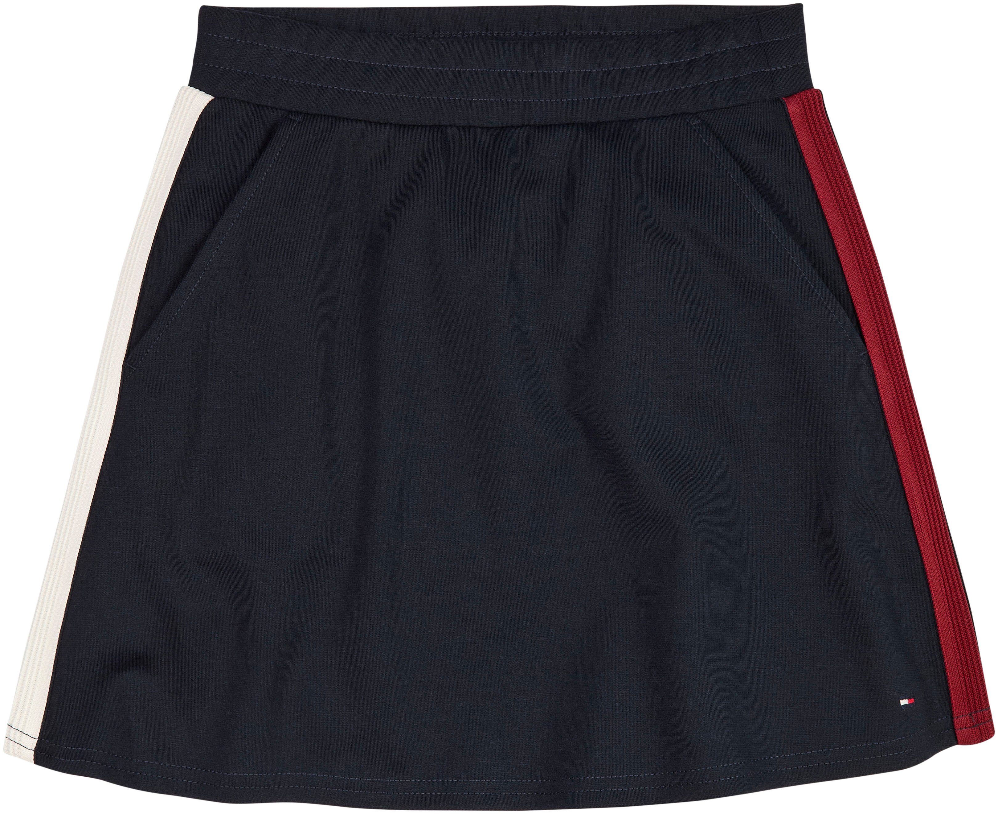 Tommy Hilfiger Rok in a-lijn GLOBAL STRIPE PUNTO SKATER SKIRT Geweven rok kinderen Kids Junior MiniMe, met contrasterende naden in merk kleuren