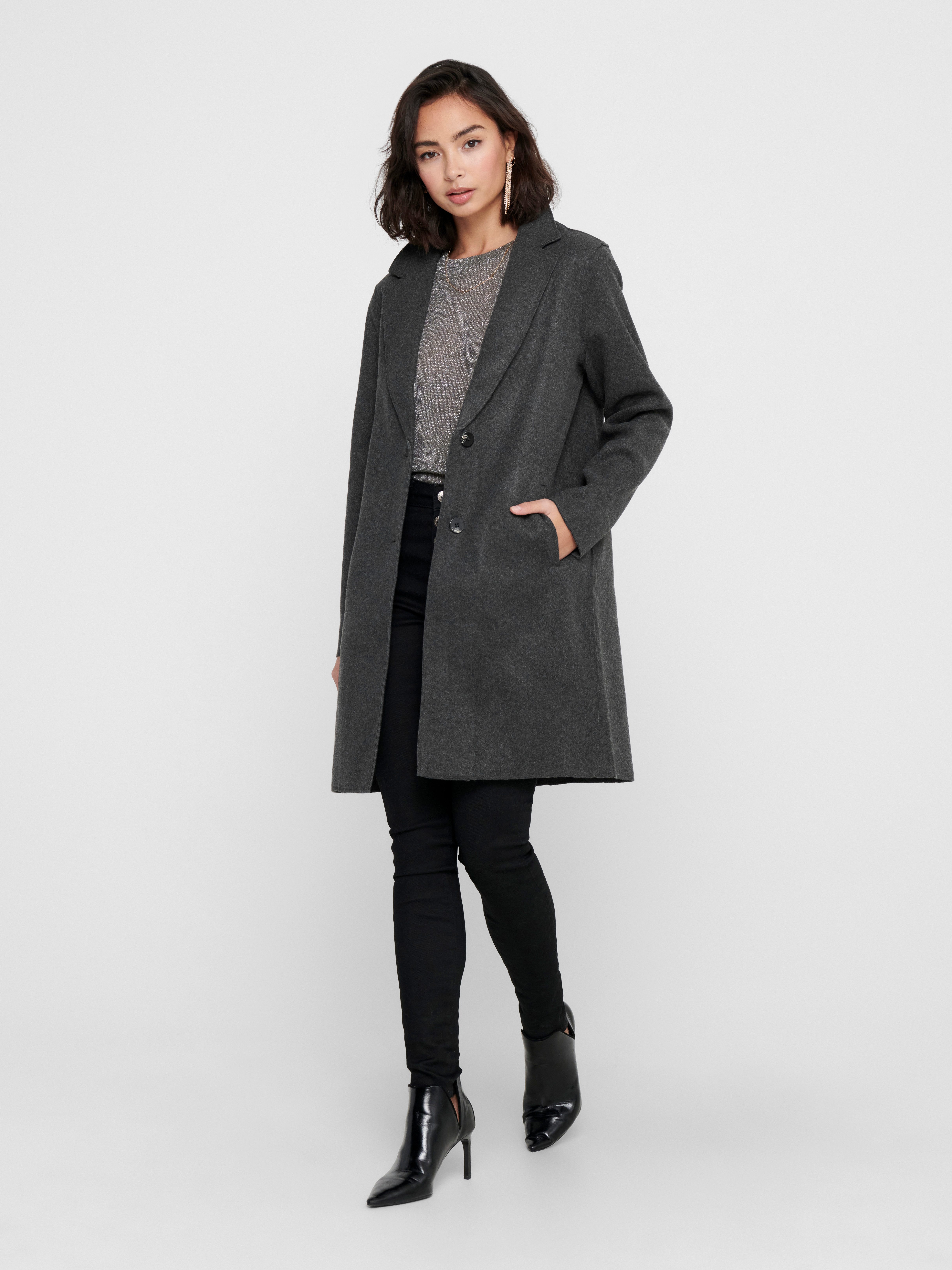 Only Lange jas ONLCARRIE BONDED COAT OTW NOOS