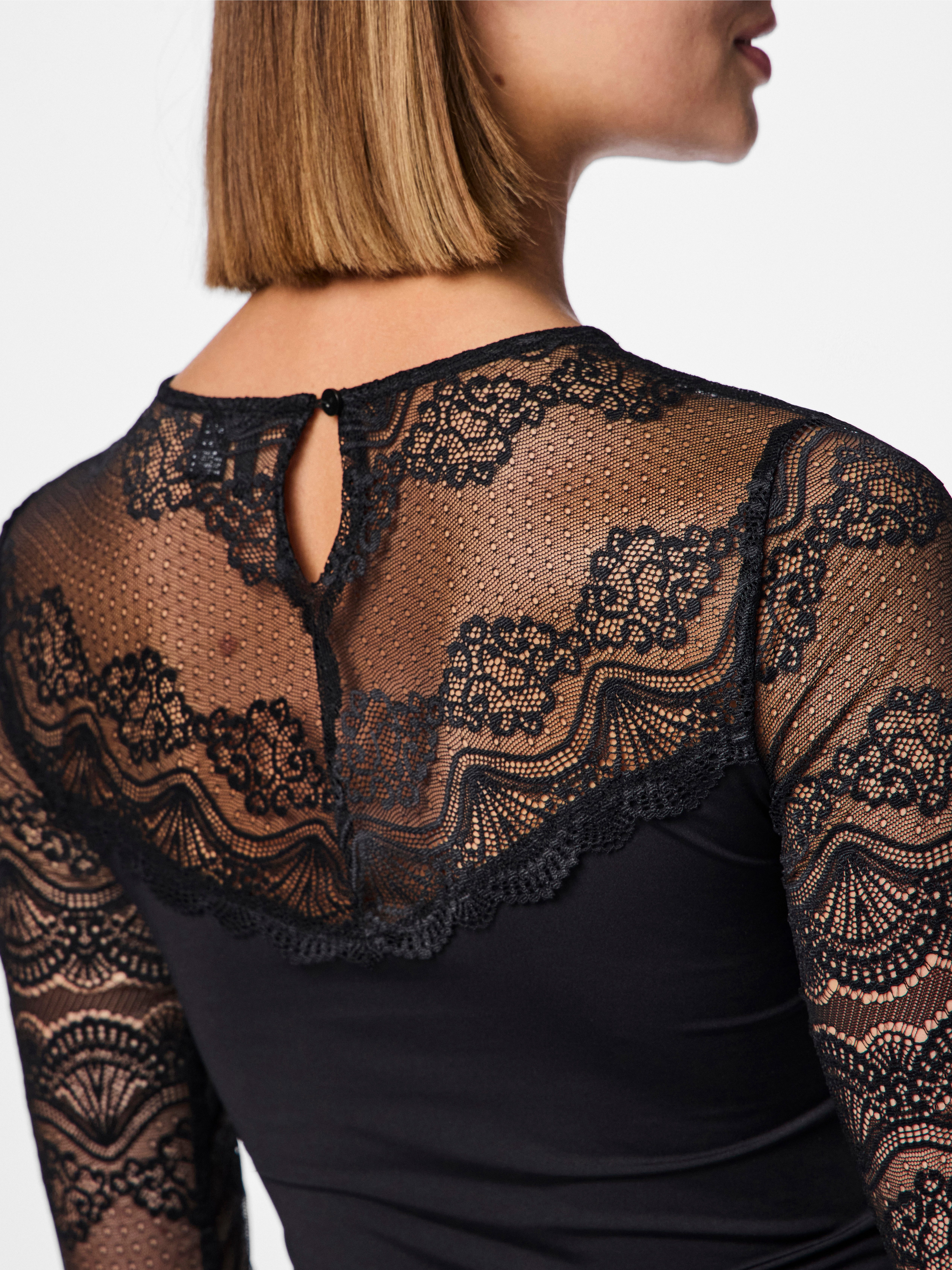 pieces Body met lange mouwen PCSINNA LS BODYSTOCKING NOOS