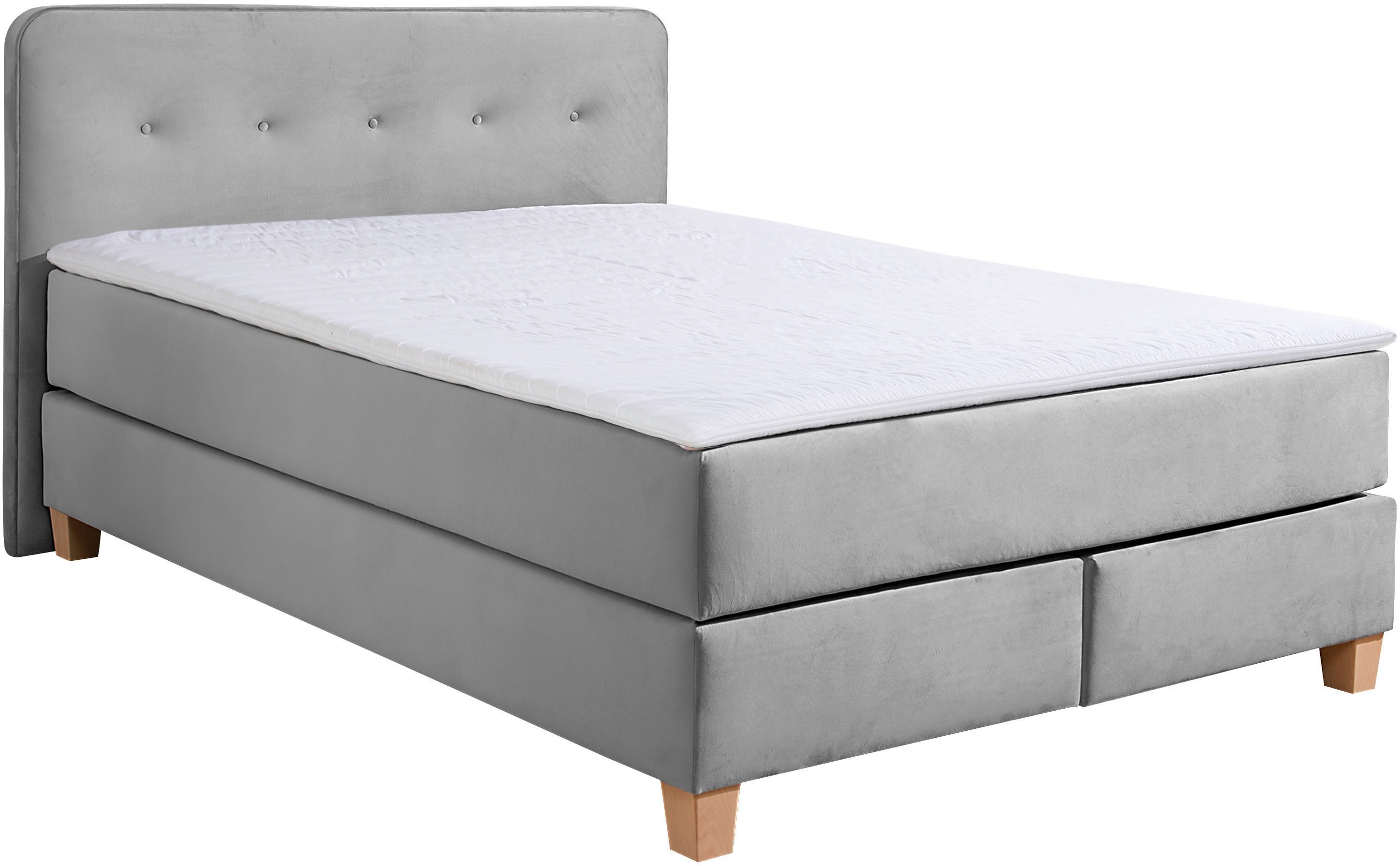 Home affaire Boxspring Fargo inclusief topper, in 3 soorten matrassen, in fluweel of structuurstof