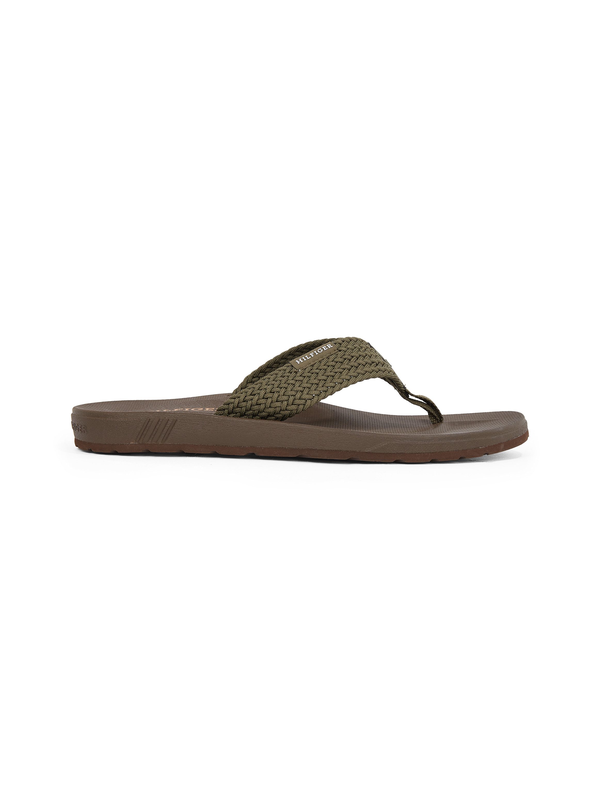 Tommy Hilfiger Teenslippers MOLDED HILFIGER WEB BEACH SANDAL , zomer schoen, flats, strand schoen met zij logo-opdruk