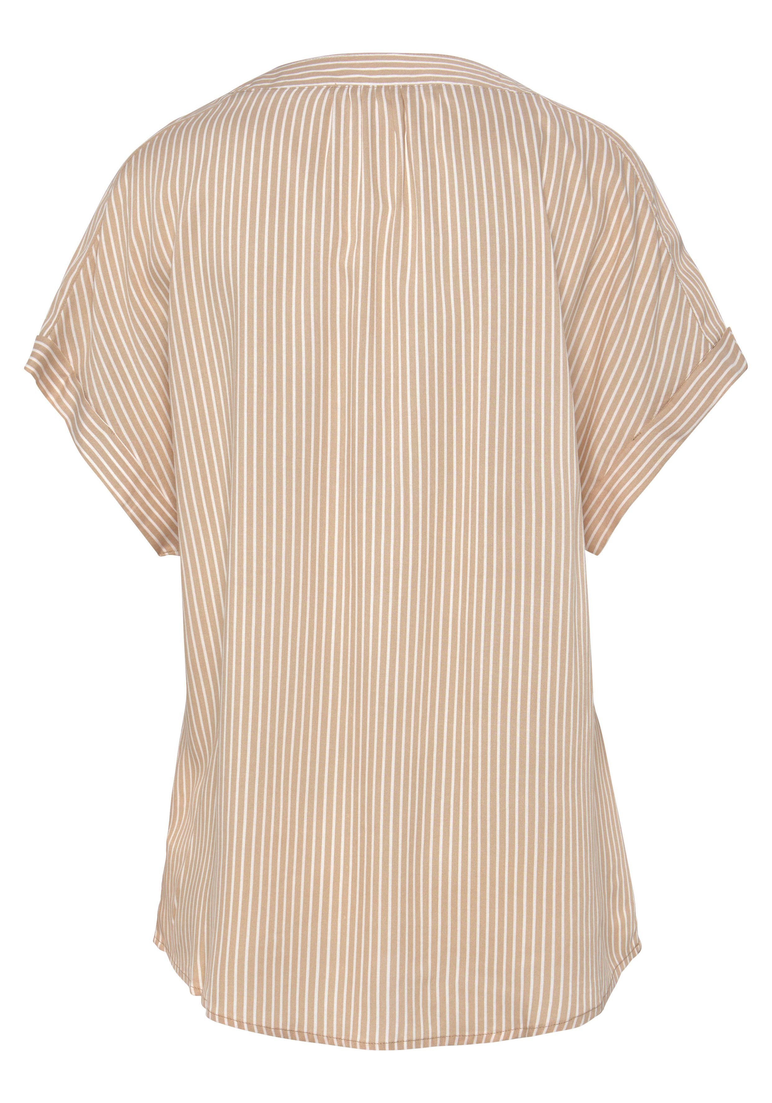 Vivance Blouse met korte mouwen met streep-ontwerp, damesblouse, casual
