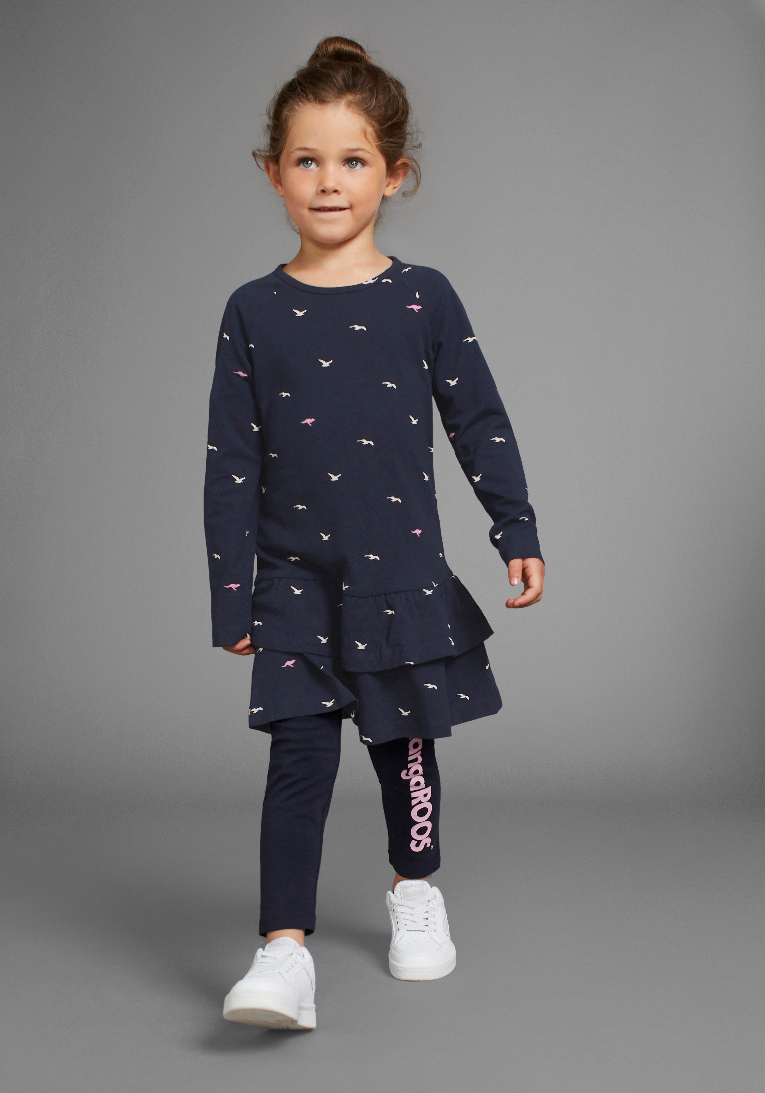 KangaROOS Jerseyjurk KANGAROOS-Allover jurk meisjes jersey jurken maat 104/110 blauw