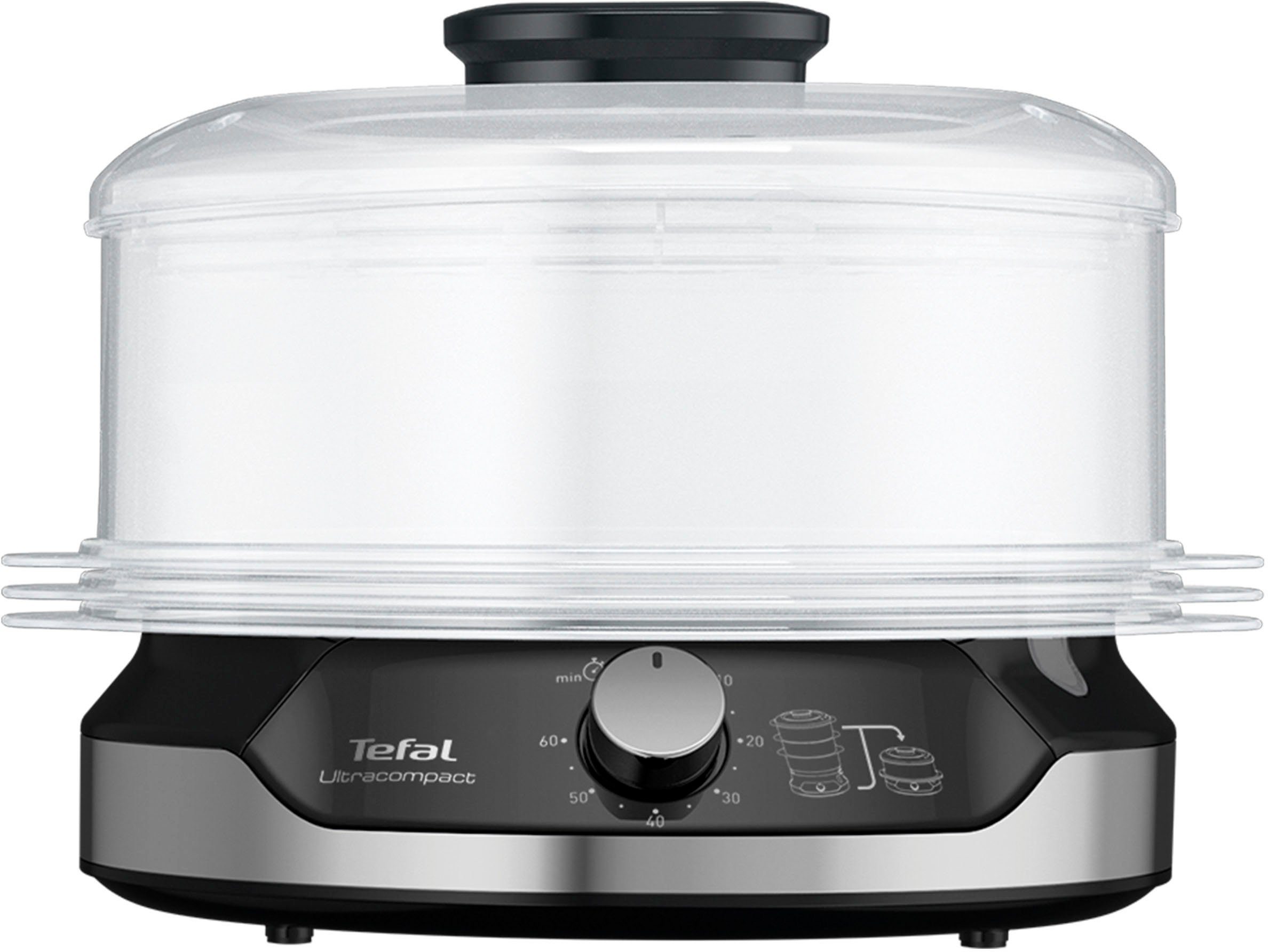 Tefal Stoomoven Ultracompact 3 opzetstukken, 60-minuten-timer, 9-l-capaciteit, inclusief rijstinzet