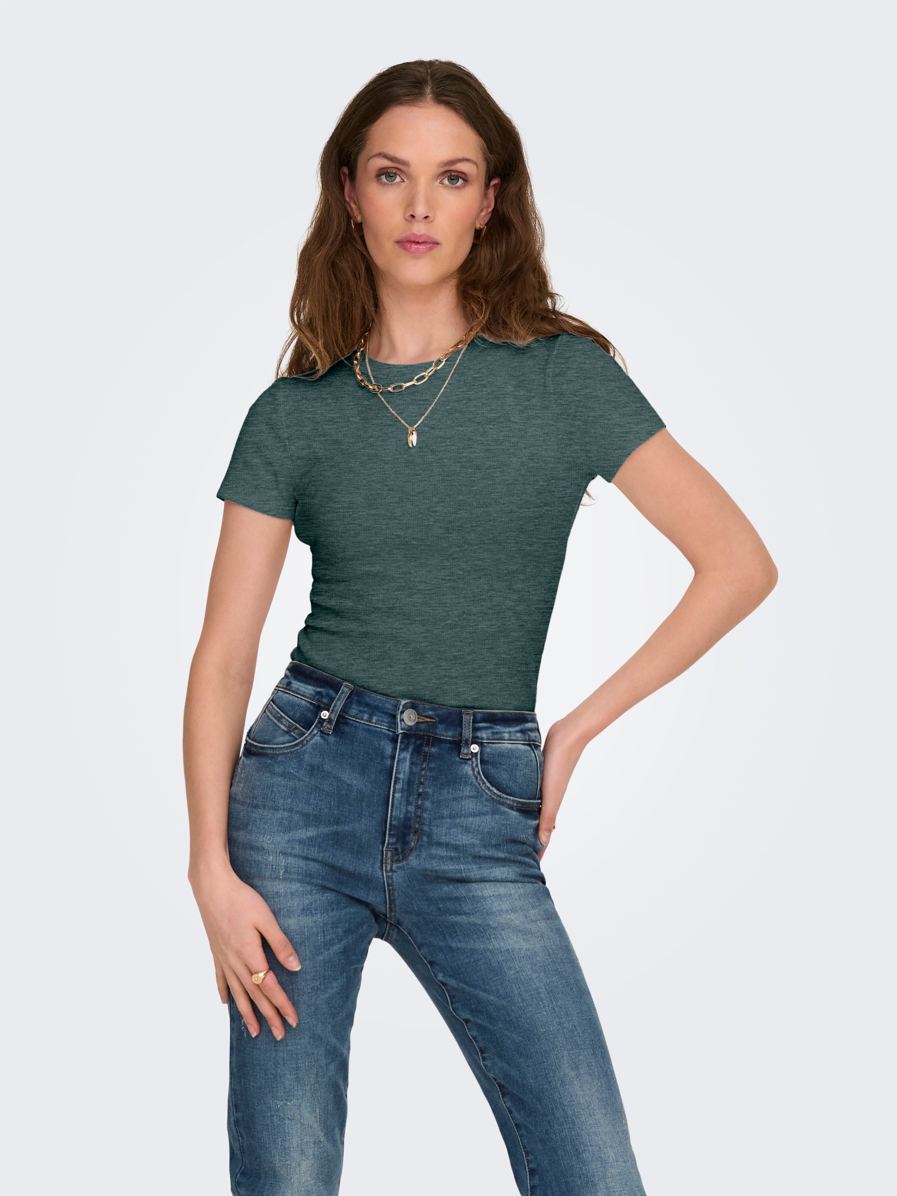 Only Shirt met korte mouwen ONLEASY S/S TOP CS JRS 2 PACK (set, 2-delig)