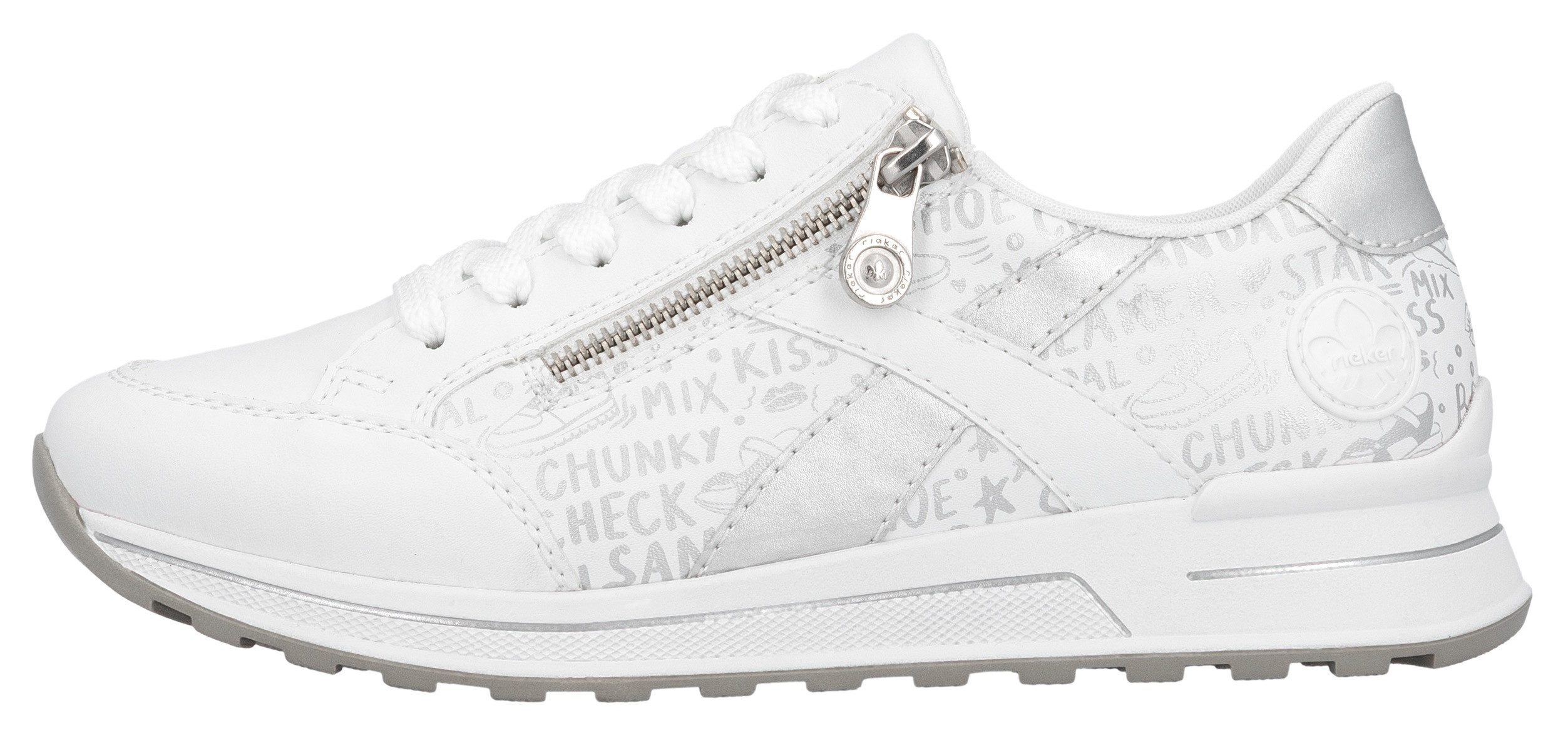 Rieker Sneakers verwijderbare zachte inlegzool, vrijetijdsschoen, lage schoen, veterschoen