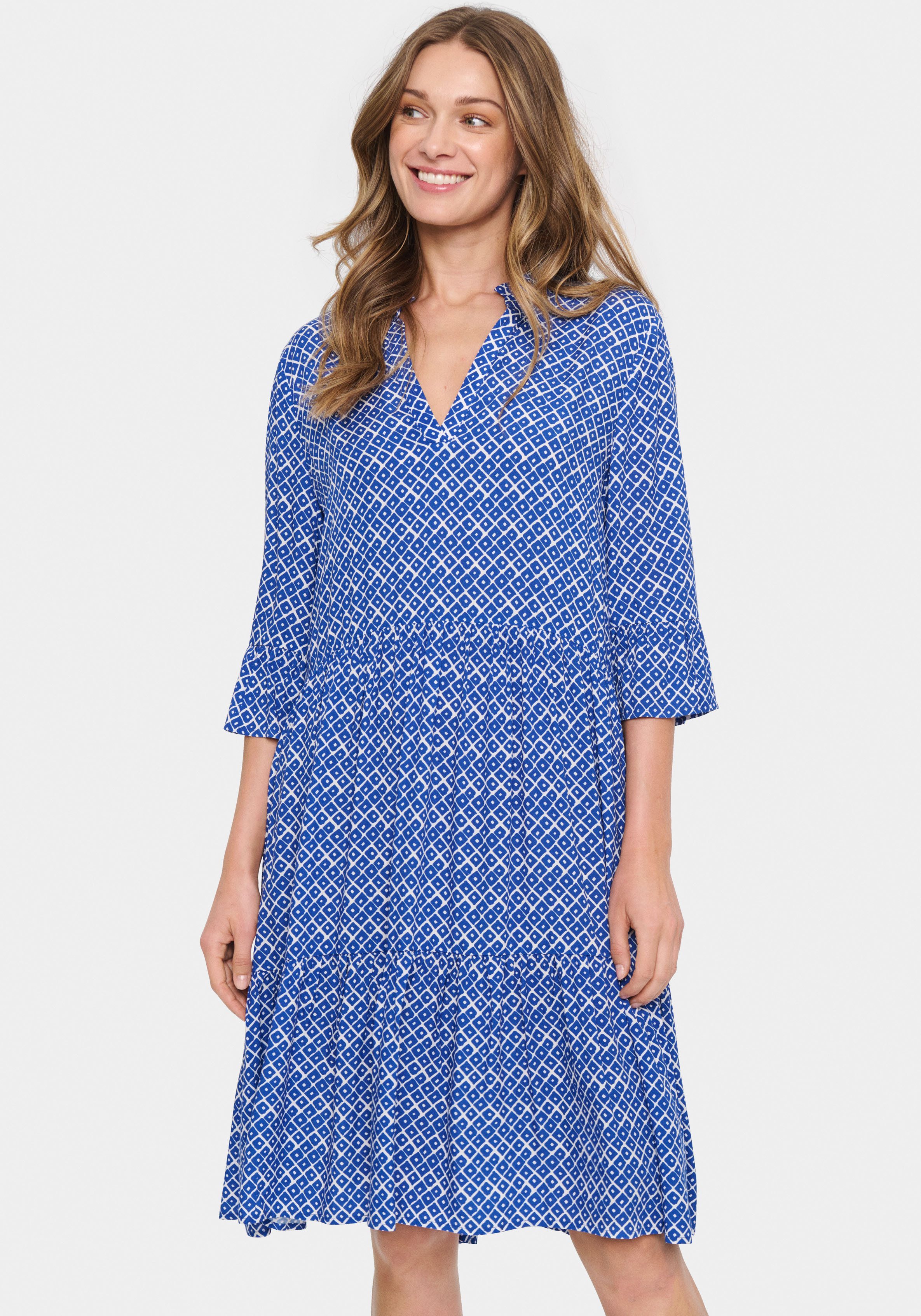 Saint Tropez Zomerjurk EdaSZ dress met volants en 3-4 mouwen