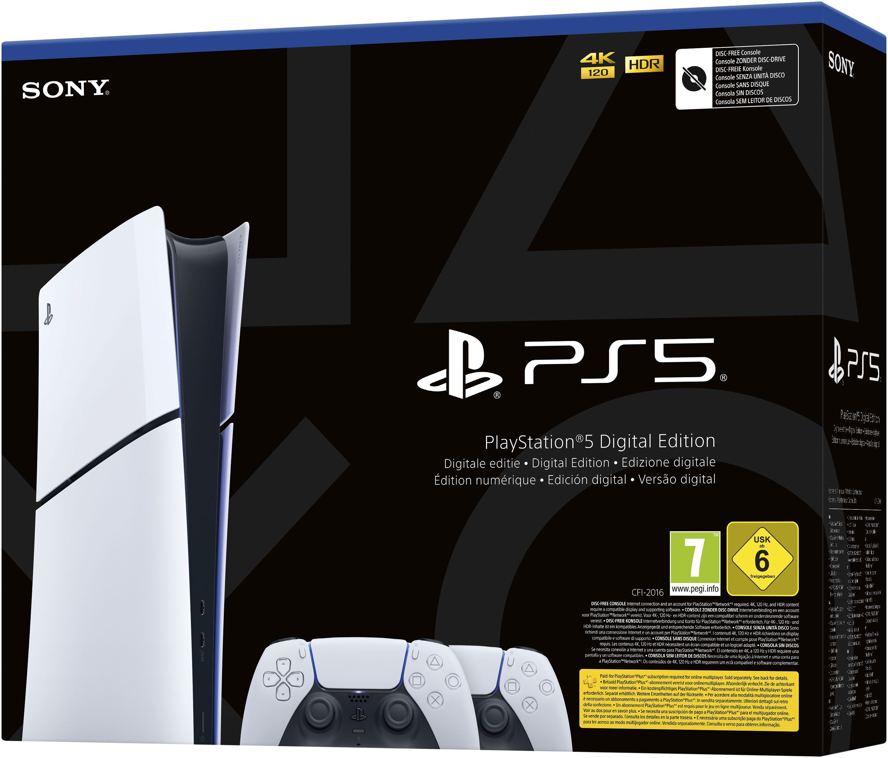 PlayStation 5 Gameconsole Digitale editie (slim) incl. tweede DualSense draadloze controller