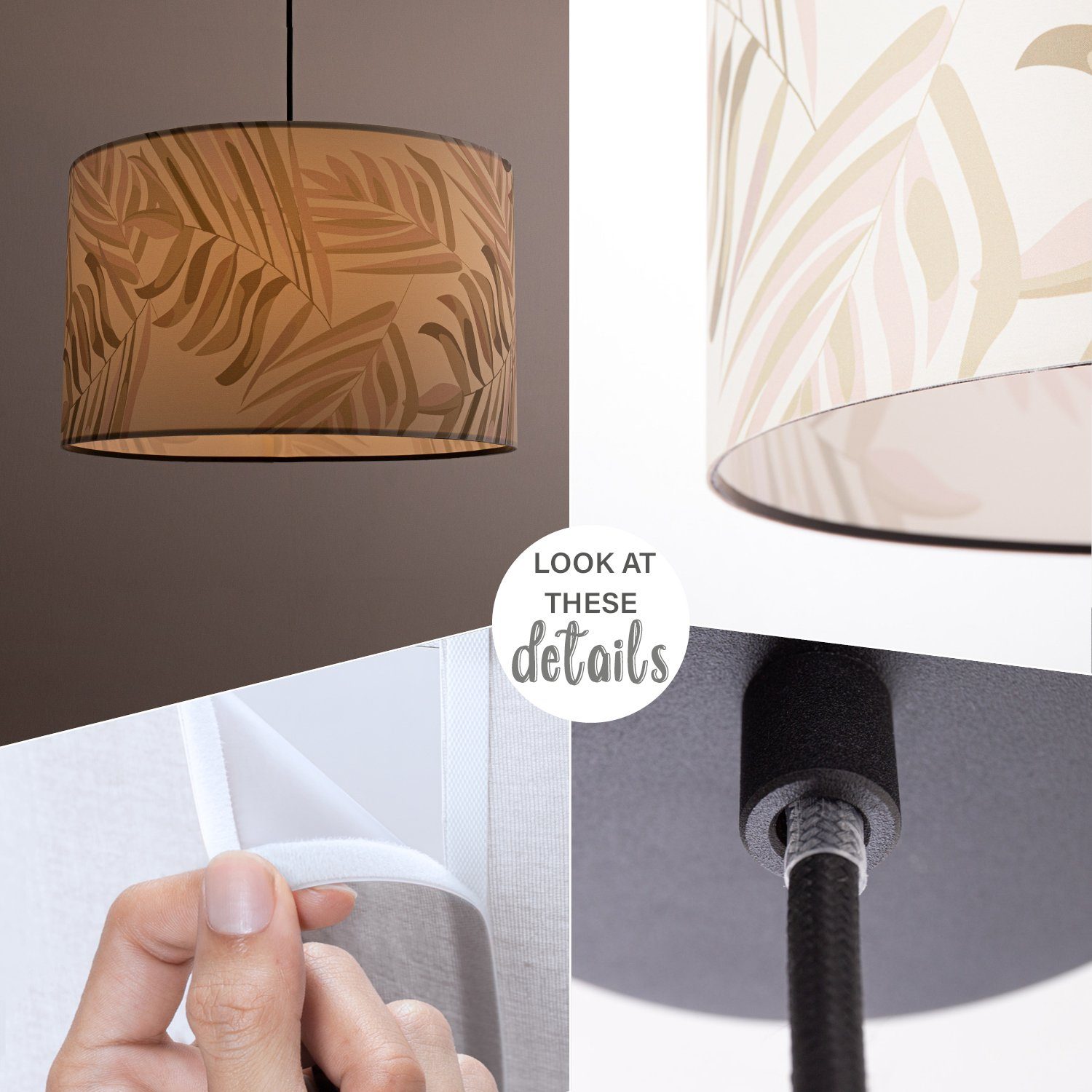 Paco Home Hanglamp Kuba 126 Lampenkap eettafel hanglamp woonkamer kinderkamer palm