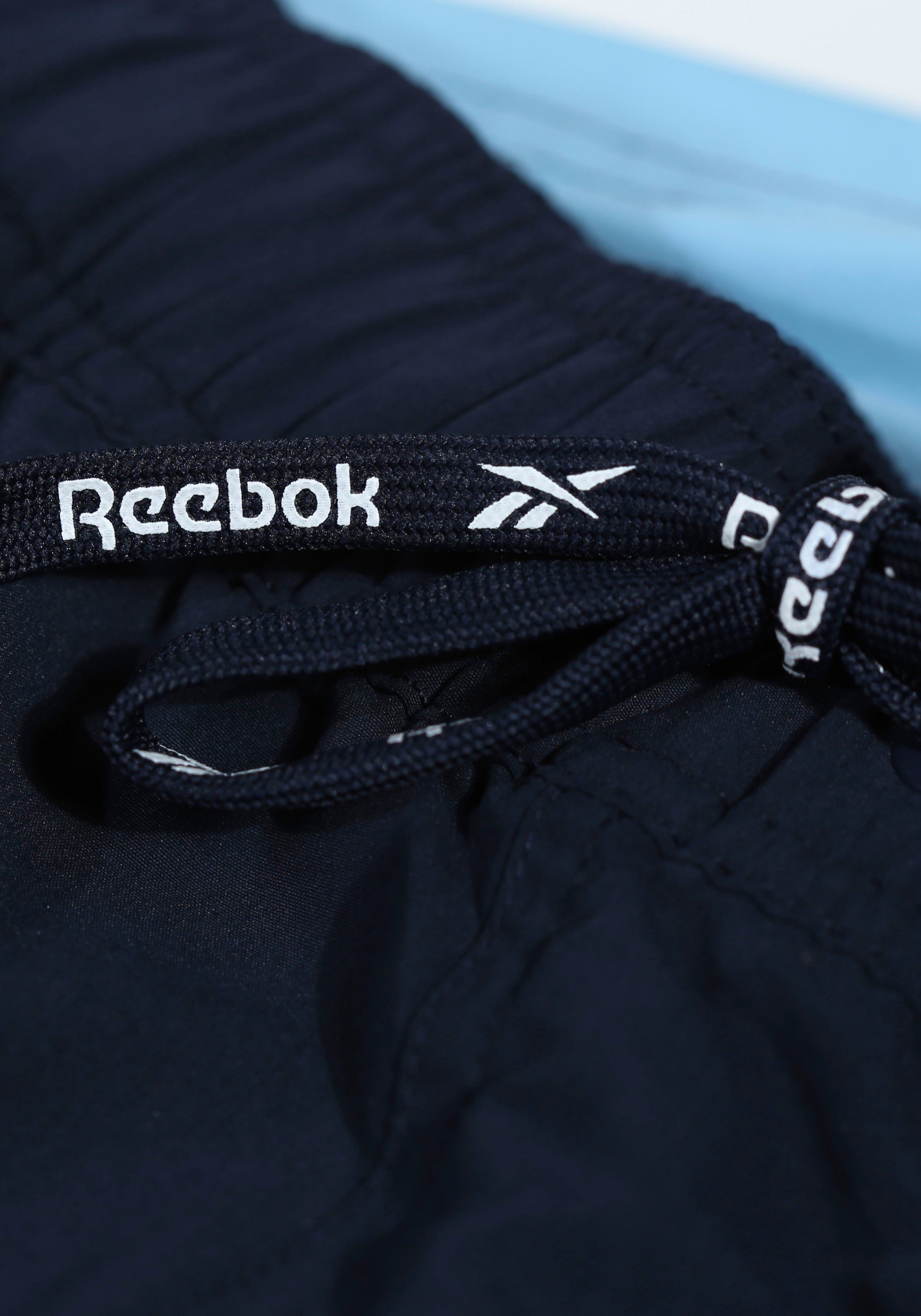 Reebok Zwemshort Ryan asymmetrisch gestreept gesplitste logo tekst