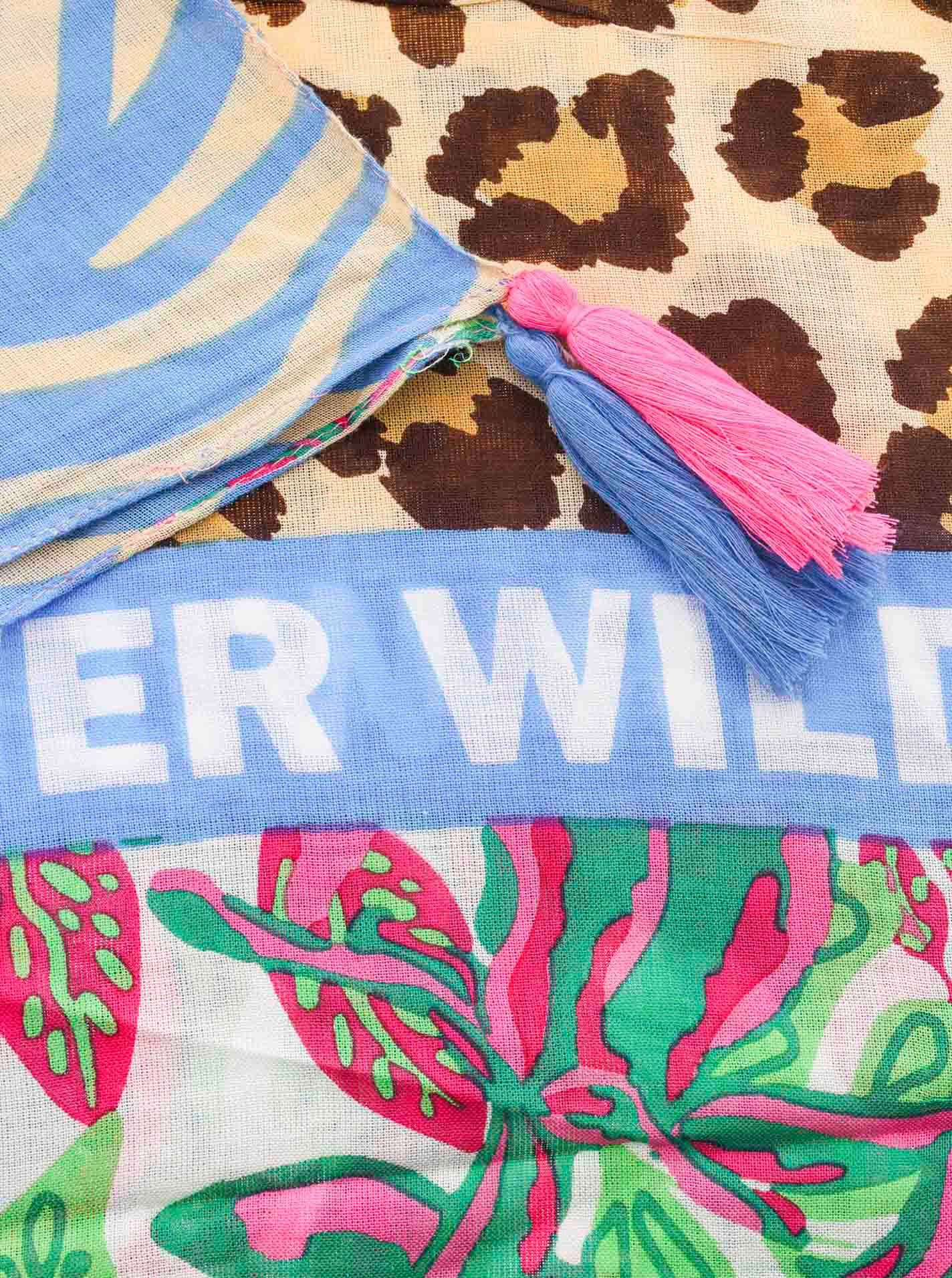 Zwillingsherz Modieus sjaaltje Wild Flower Met leo en zebra patroon