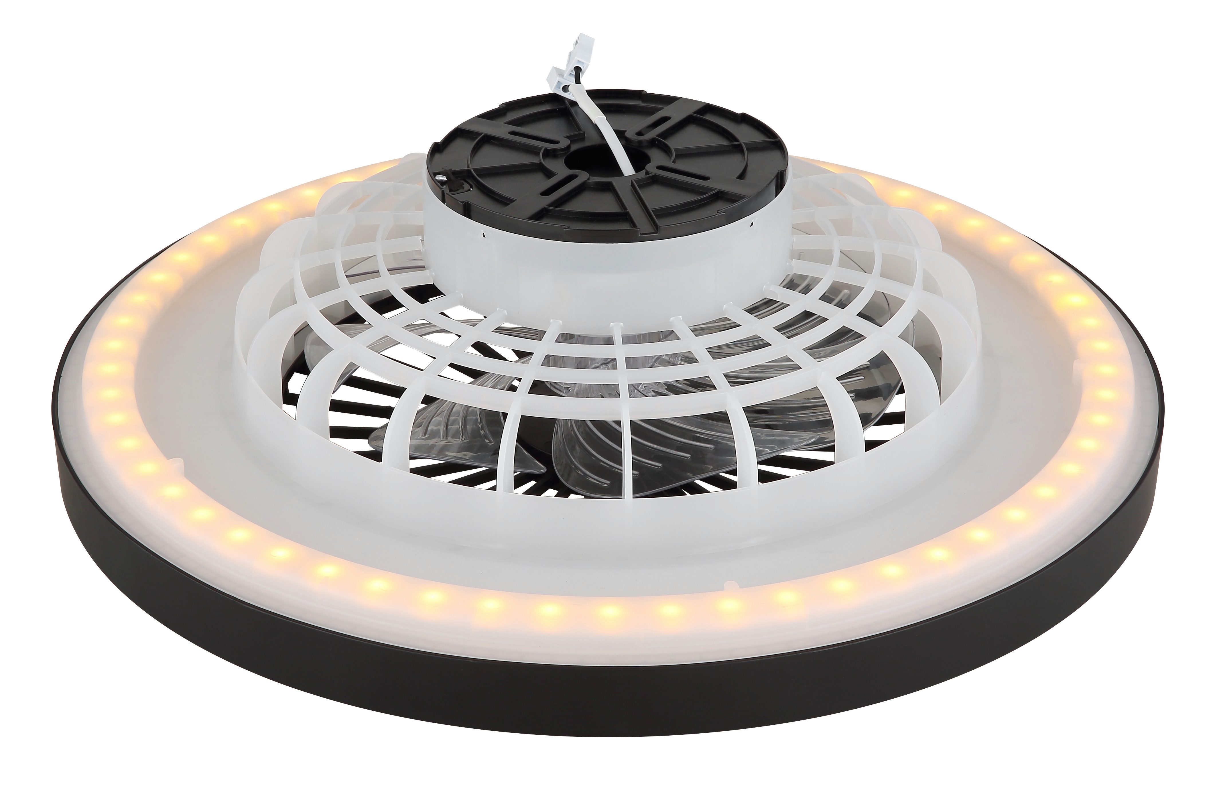 Globo Lightning Plafondlamp BLIZZAK Plafondventilator metaal zwart mat, LED (1 stuk)