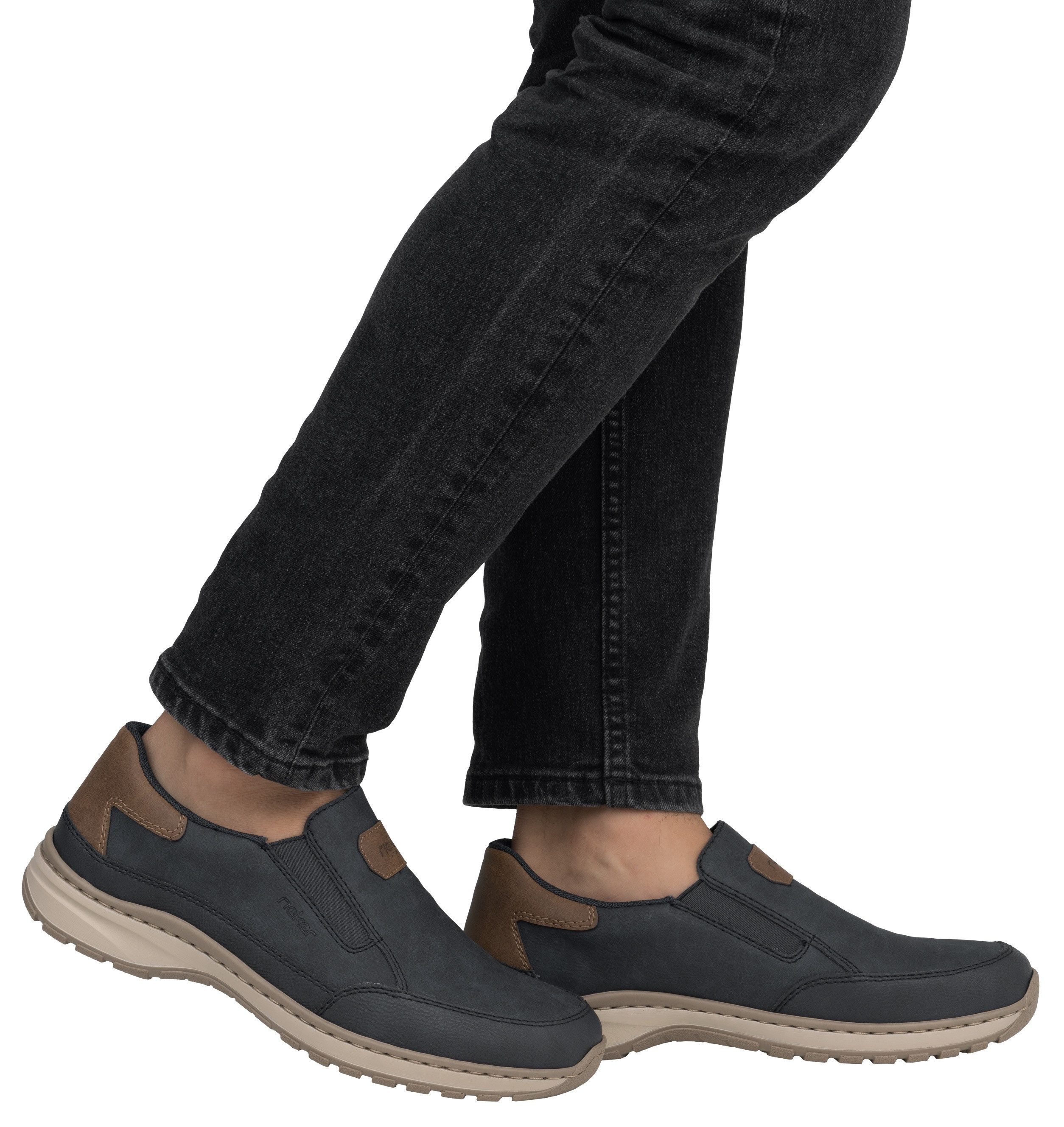 Rieker Instappers , slip-on sneaker, vrijetijdsschoen, lage schoen met elastische band