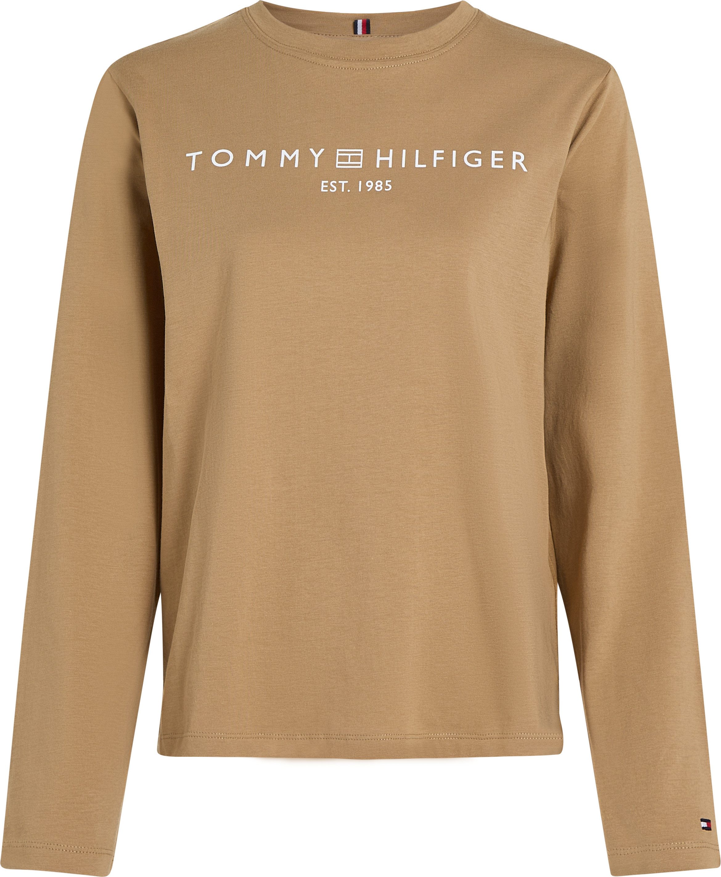 Tommy Hilfiger Shirt met lange mouwen REG CORP LOGO C-NK LS met een logo-opschrift