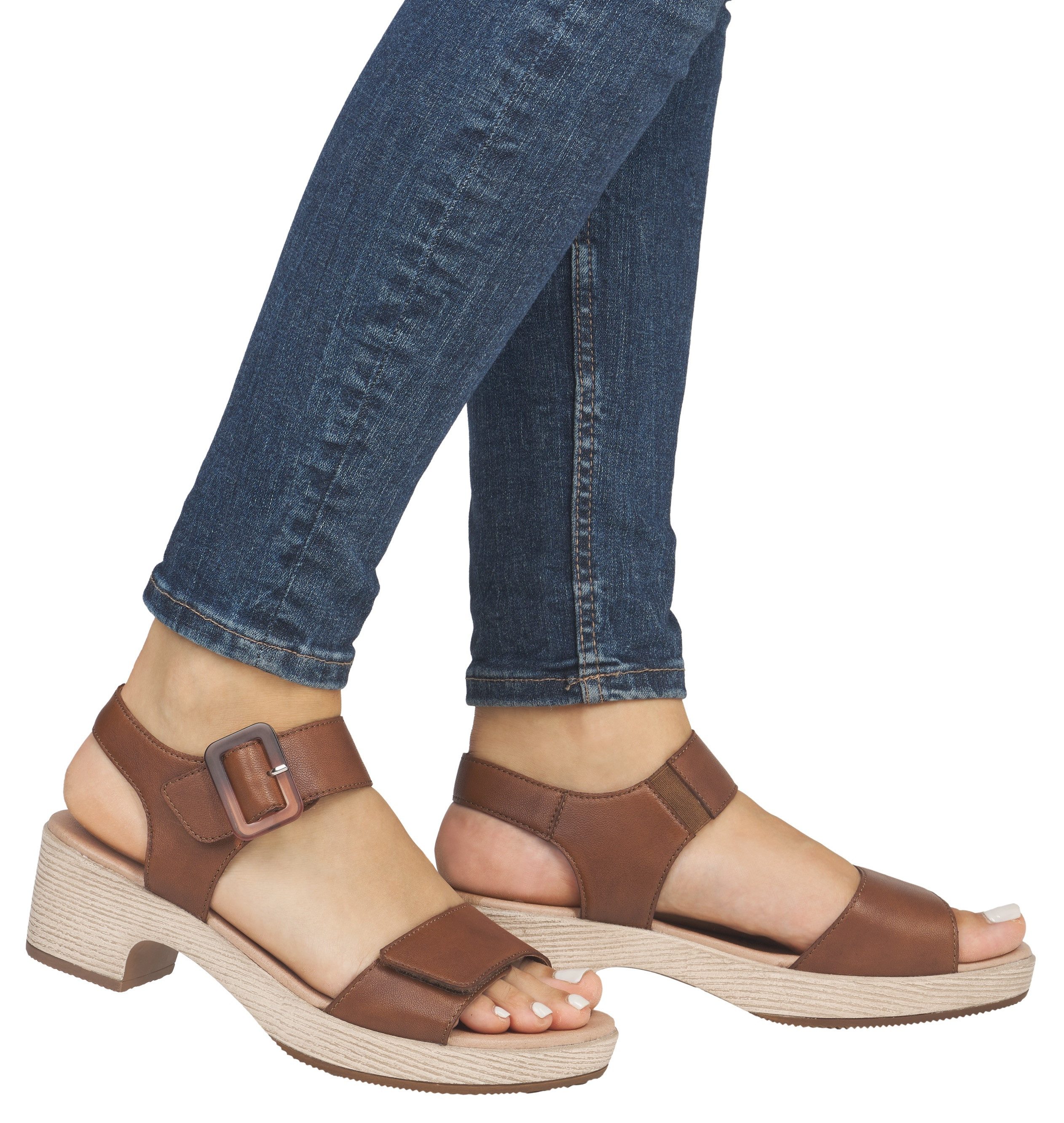 Remonte Sandaaltjes ELLE-Collection , blokhak, zomerschoen, sandaal met klittenbandsluitingen