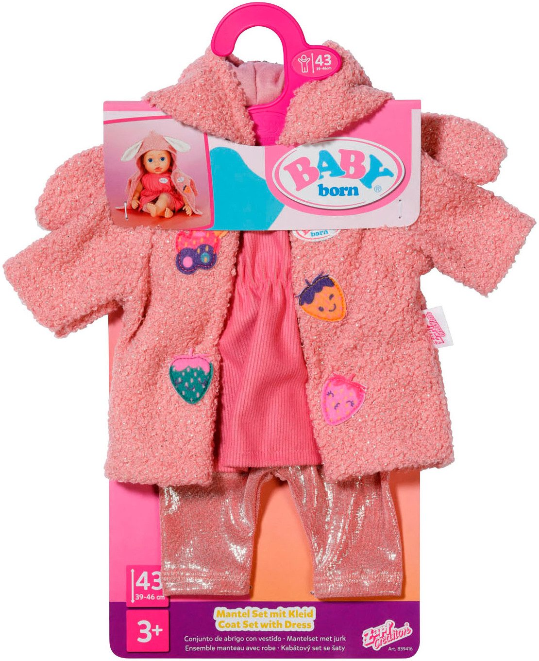Baby Born Poppenkleding Mantel Set mit Kleid 43 cm (set)
