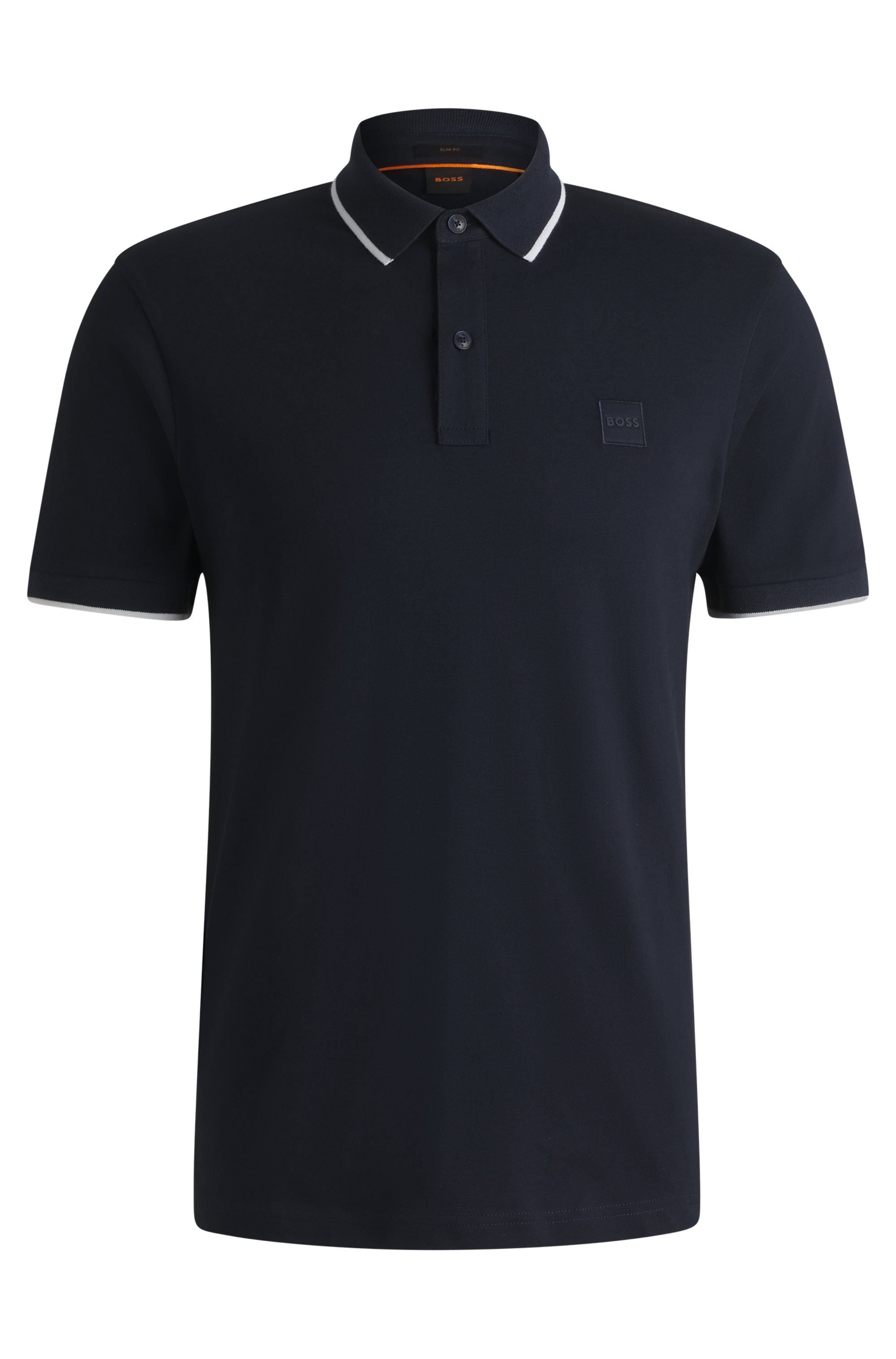 Boss Orange Poloshirt Passertip met boss badge