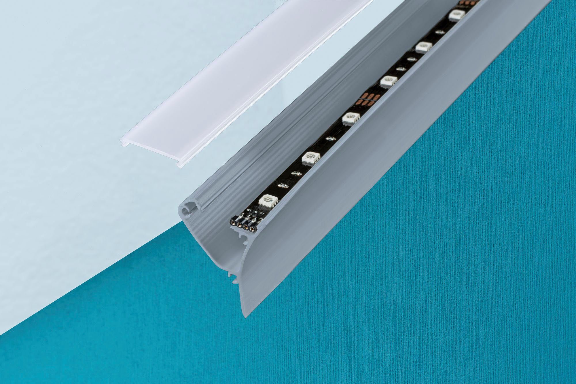Paulmann Led-strepen Corner profiel 100 cm grijs, kunststof grijs, kunststof (1 stuk)