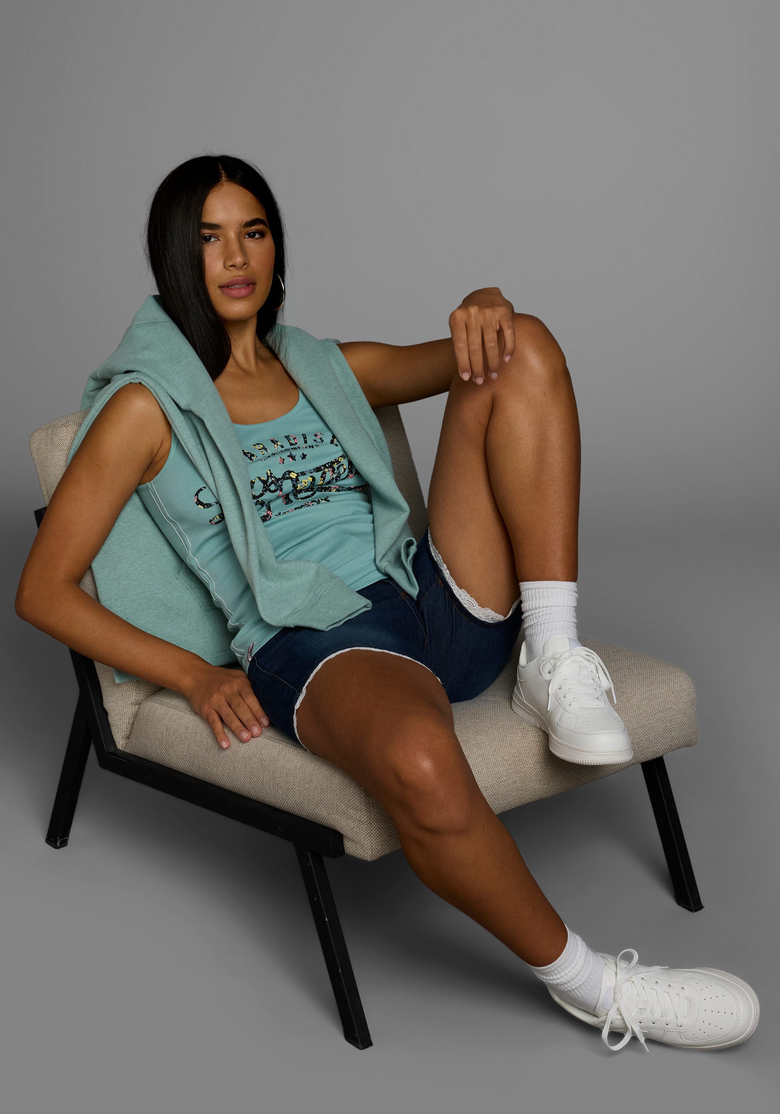 KangaROOS Tanktop met bloemige puff-print