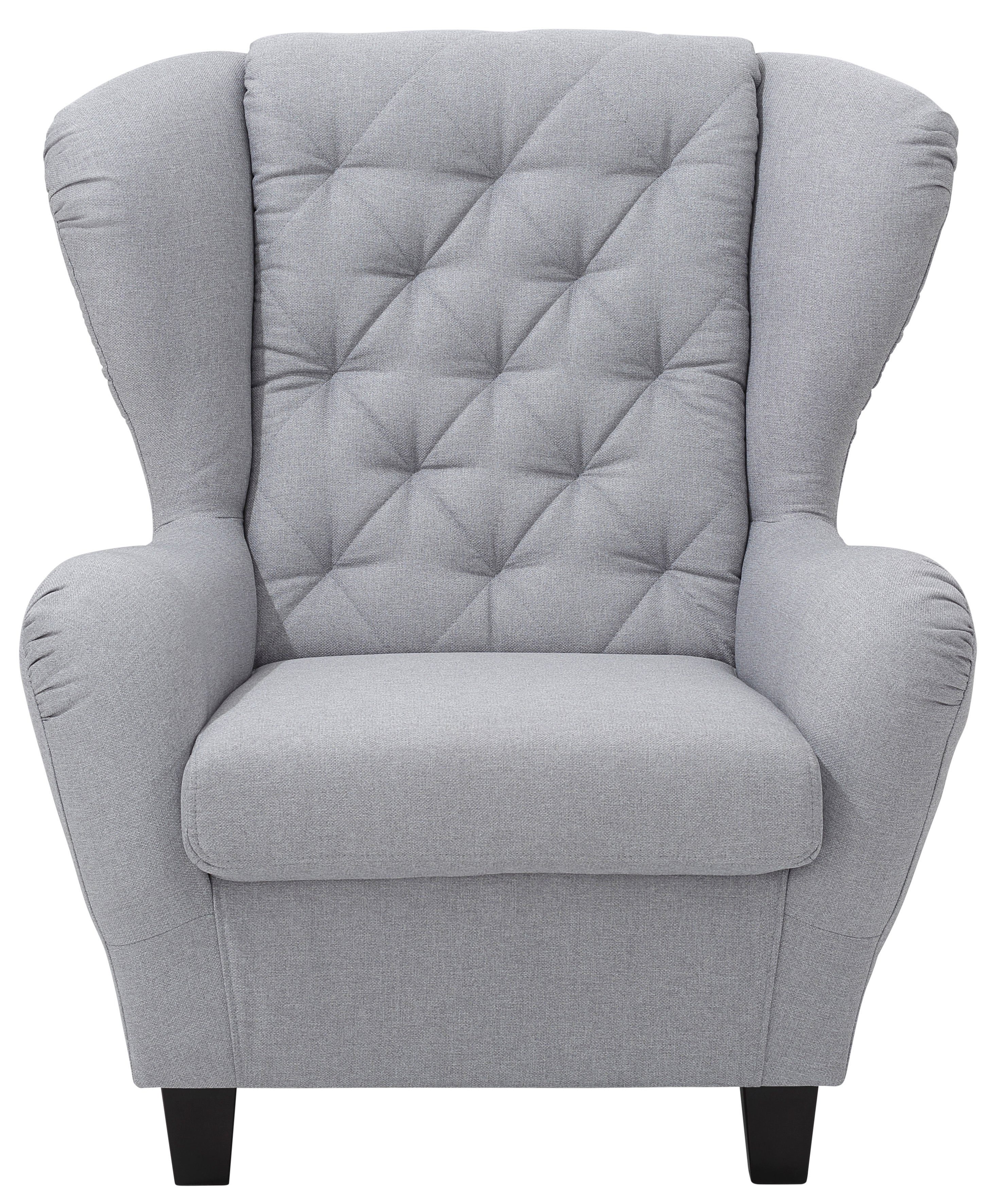Home affaire Oorfauteuil ALEXANDRA incl. hocker, met stiksels, in vele kleuren (2-delig - 2 stuks)