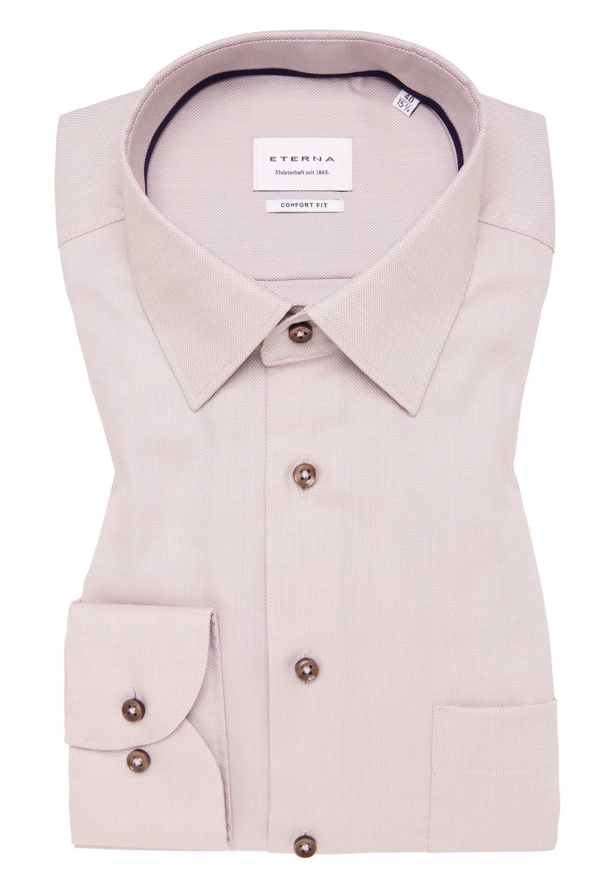 Eterna Overhemd met lange mouwen Comfort fit NON IRON (strijkvrij)