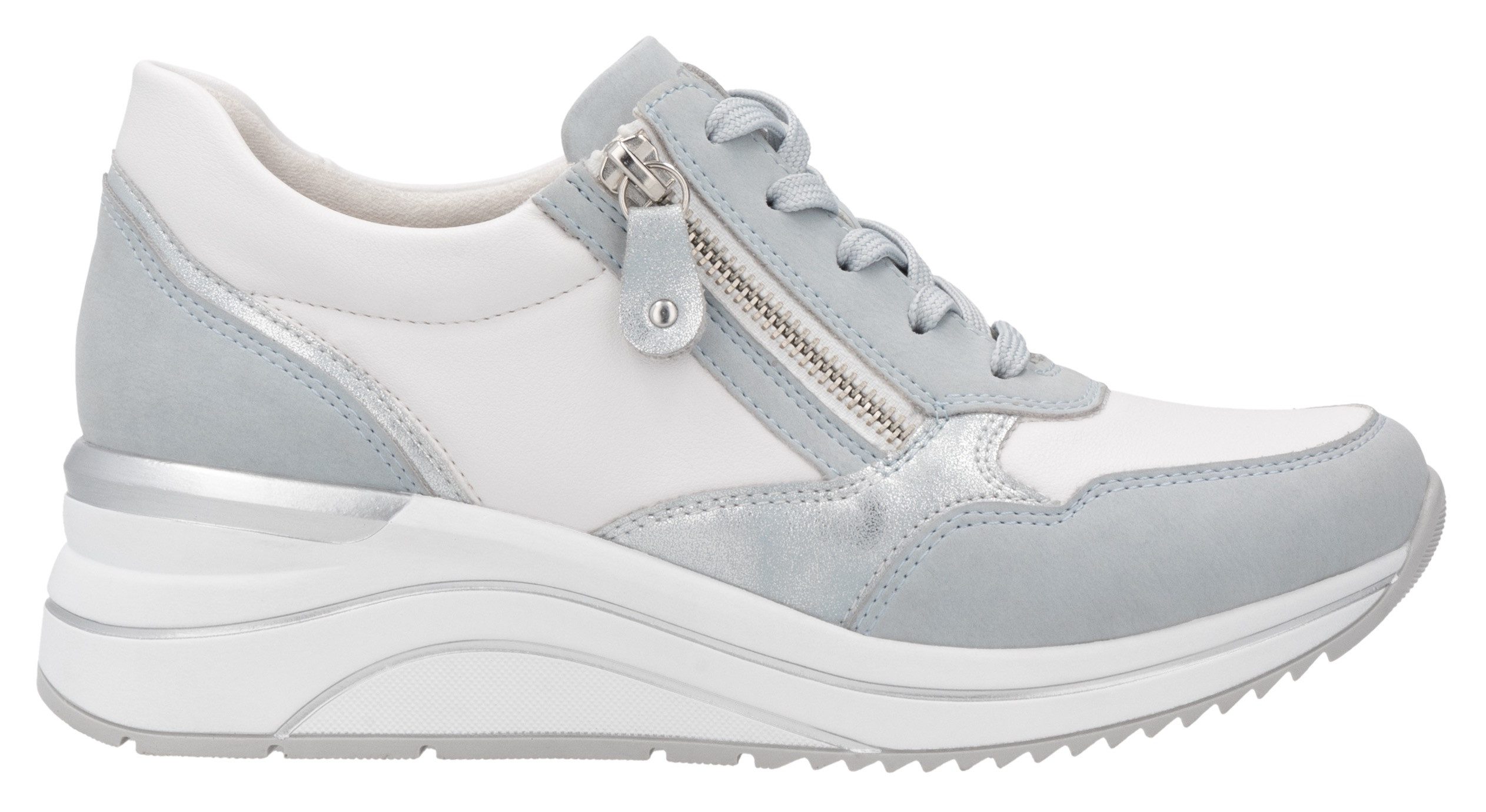 Remonte Sneakers met sleehak , vrijetijdsschoen, lage schoen, veterschoen, vegan verwerking