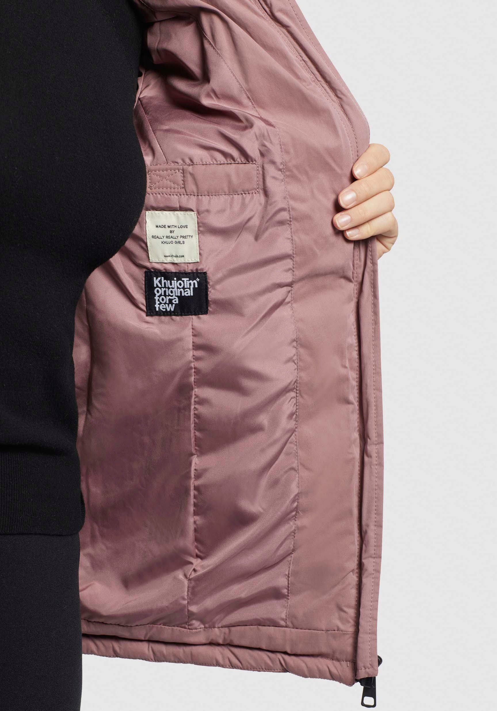 khujo Gewatteerde jas PATT2 PEACHED met contrastkleurige details