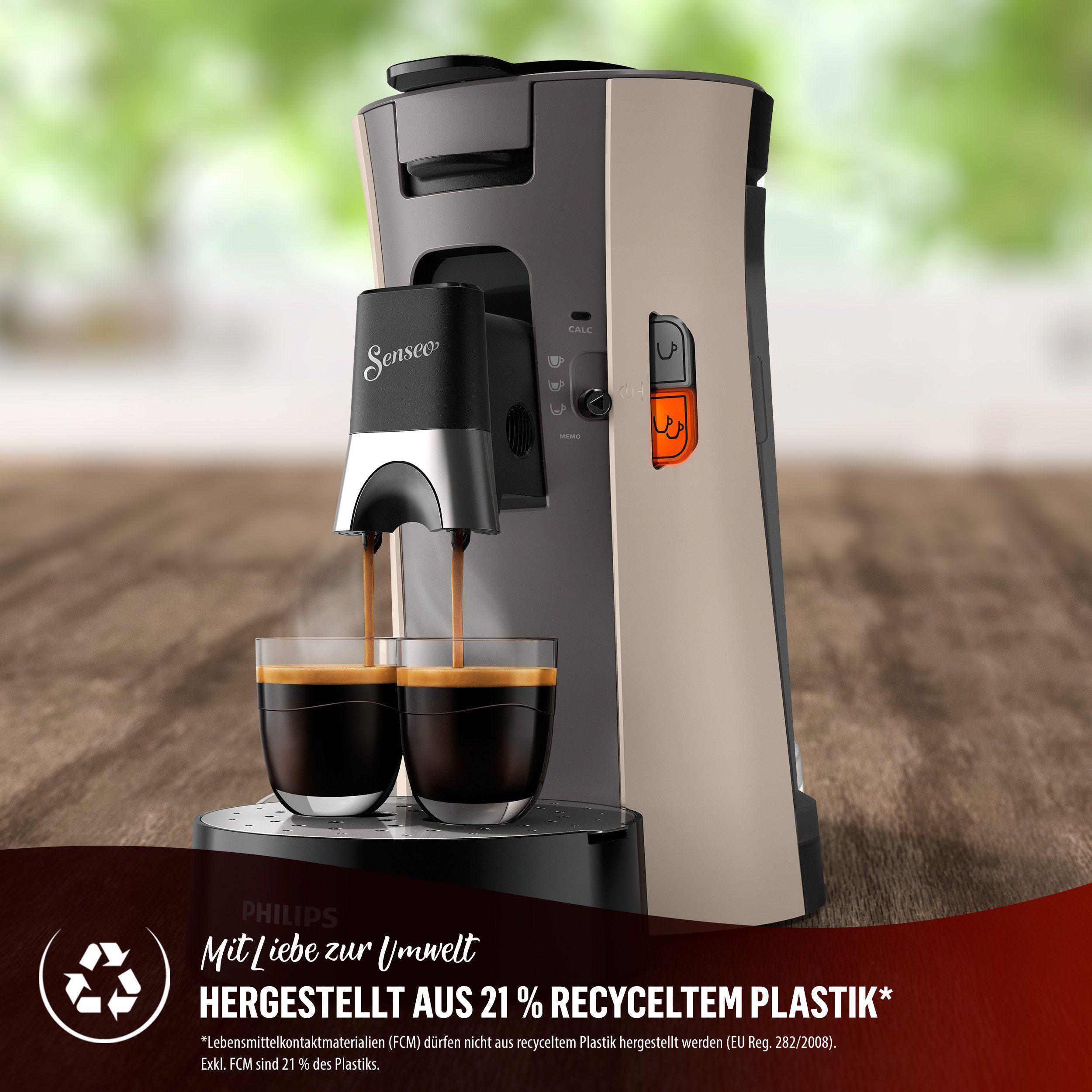 Senseo Koffiepadautomaat Select CSA240/30, van 21% gerecycled plastic, memo-functie, inclusief gratis toevoeging, waarde 14€ rrp