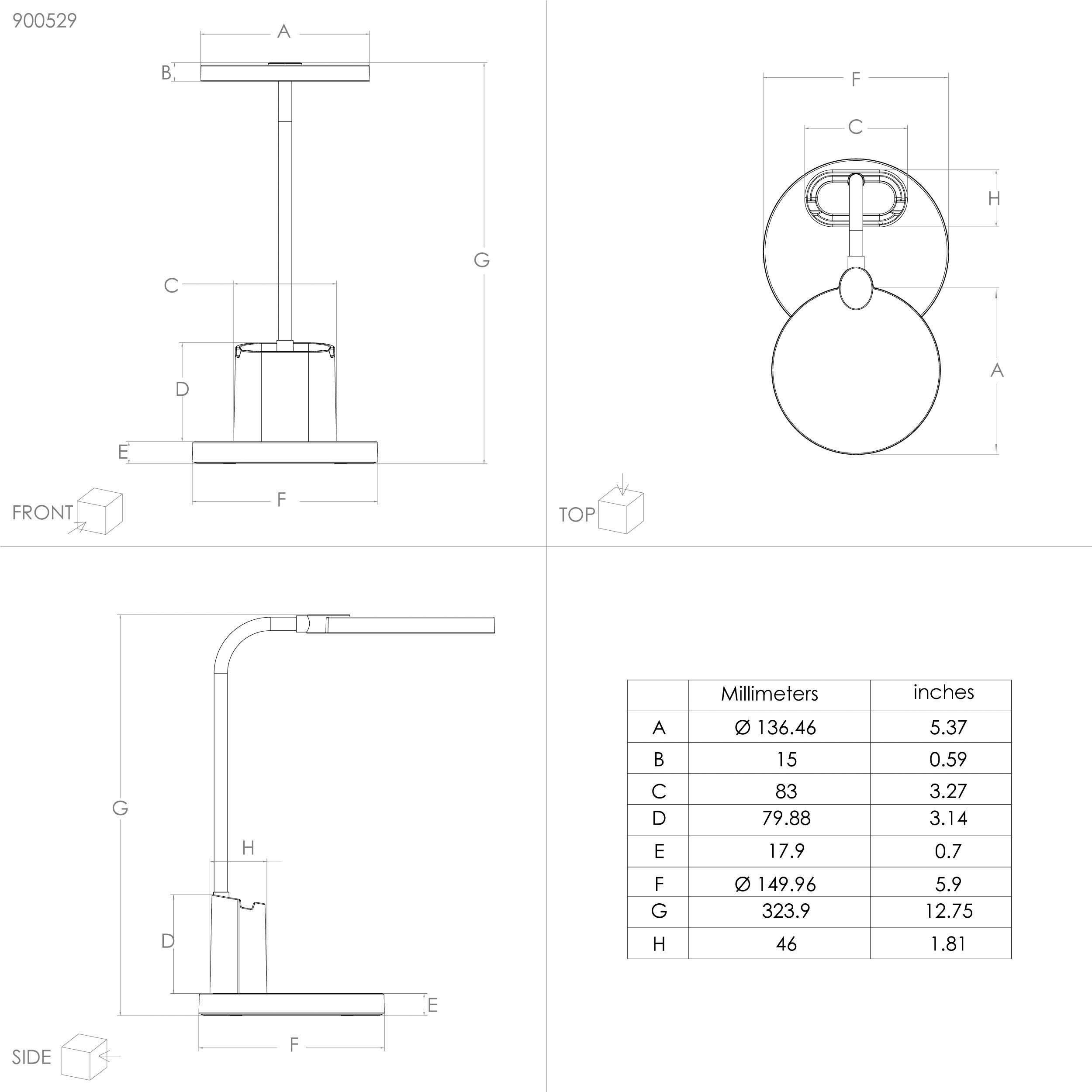 EGLO Tafellamp BROLINI LED Tafellamp, kunststof, IP20, bureaulamp, lamp (1 stuk)
