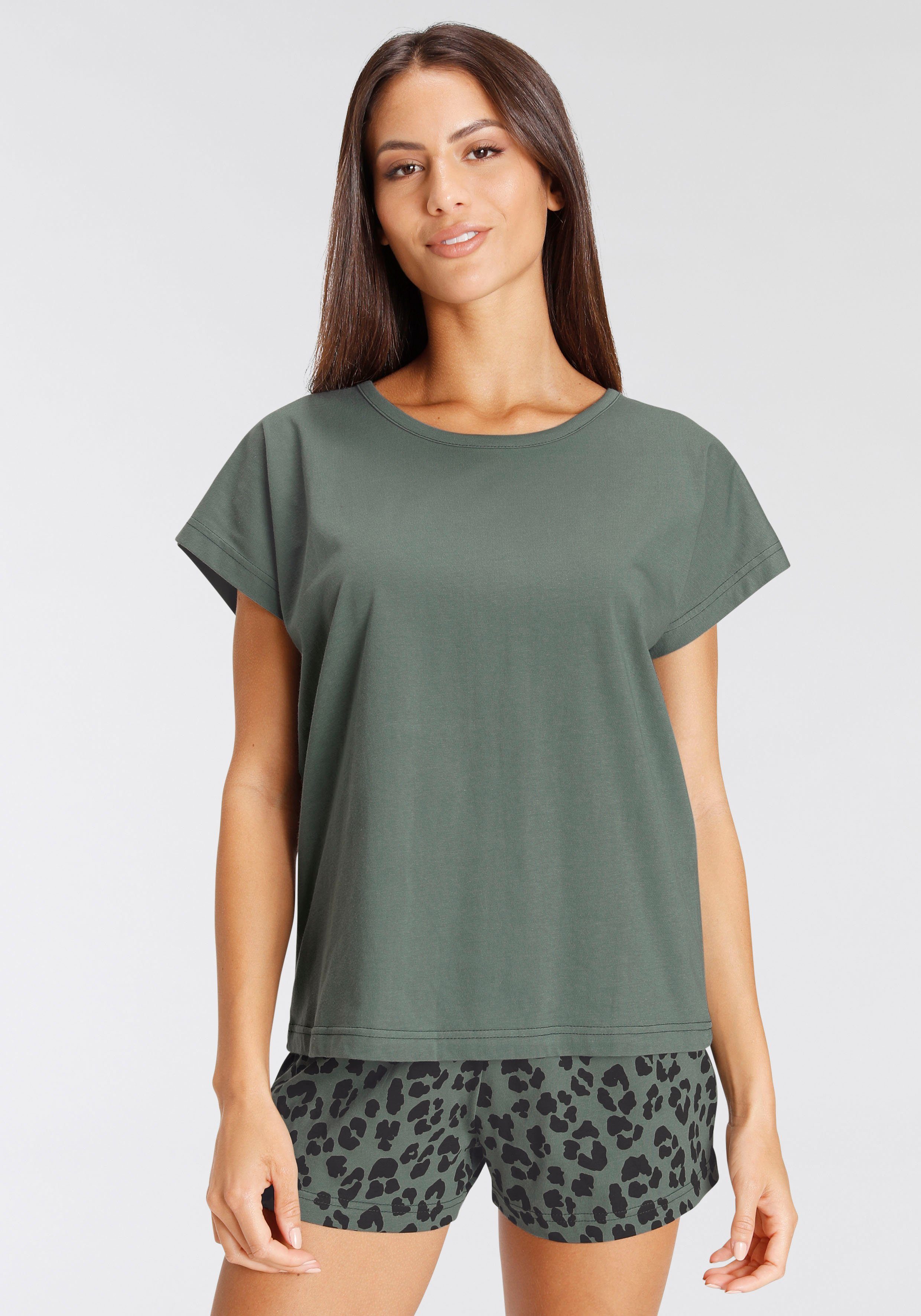 Vivance Dreams Shortama met animal-print (4-delig, Set van 2)