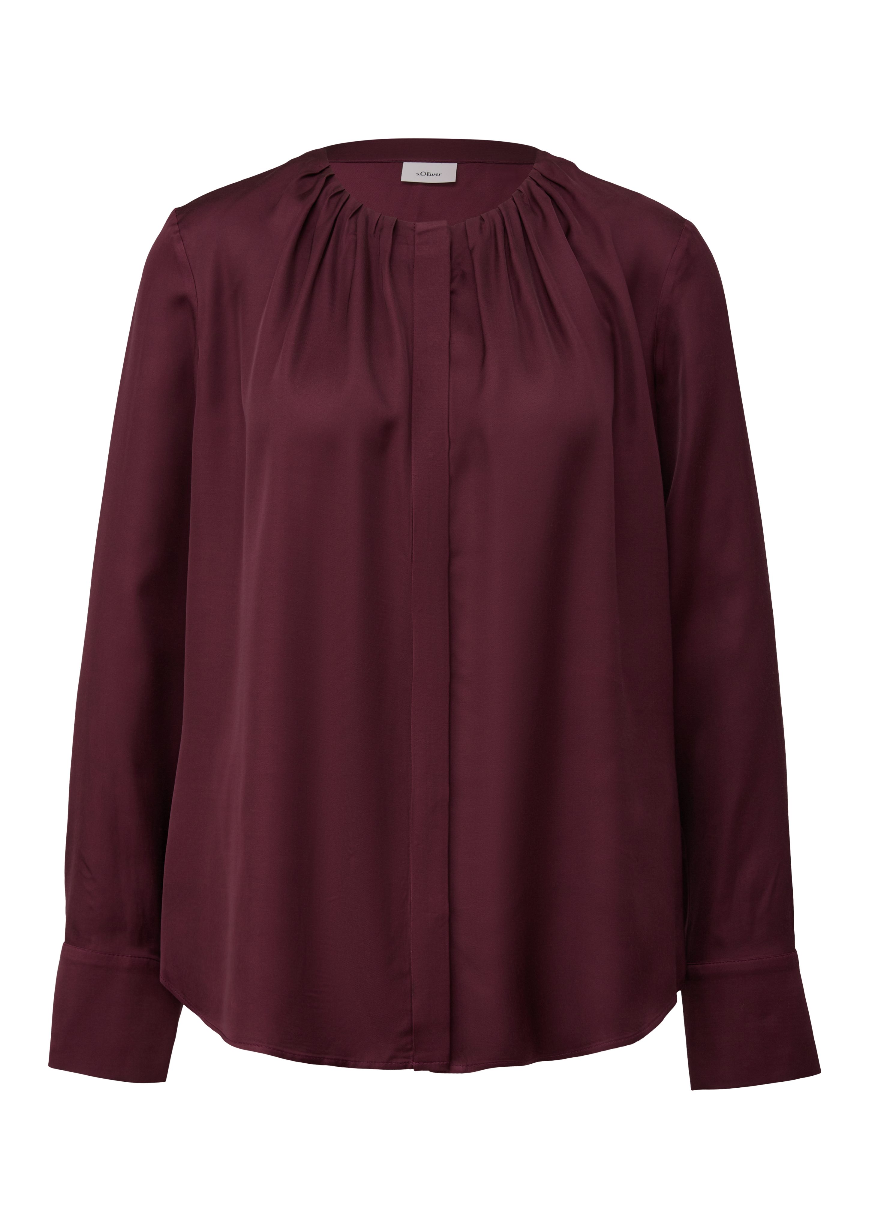 s.Oliver BLACK LABEL Blouse met lange mouwen met aangerimpelde hals